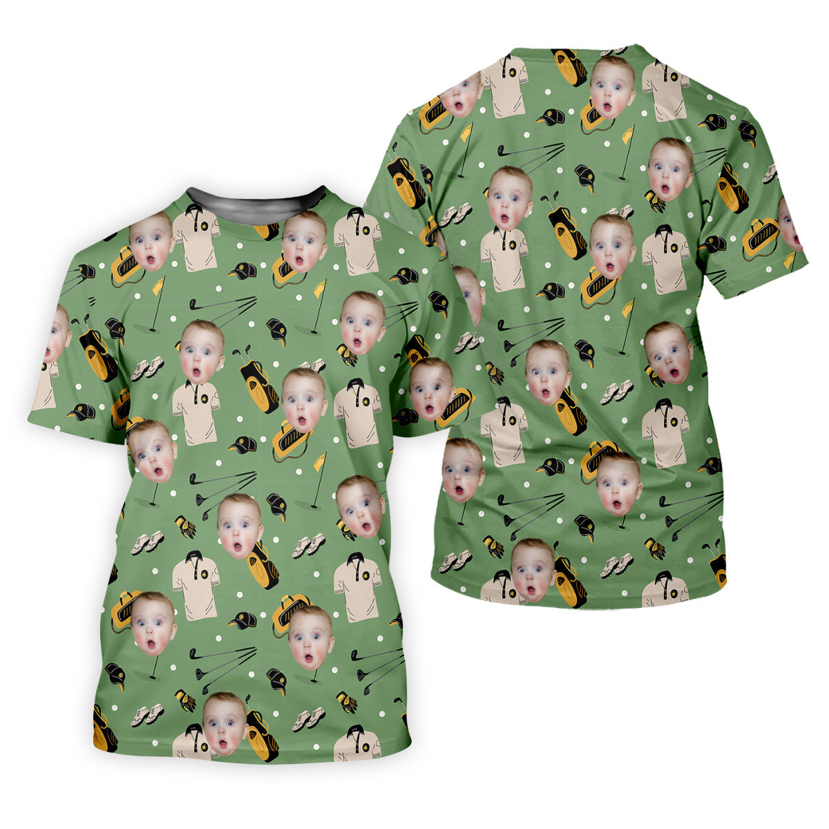 Custom Shirt With Kids Photo, Funny Golf Shirt, Christmas Golf Gift, Gifts For The Golfing Dad
