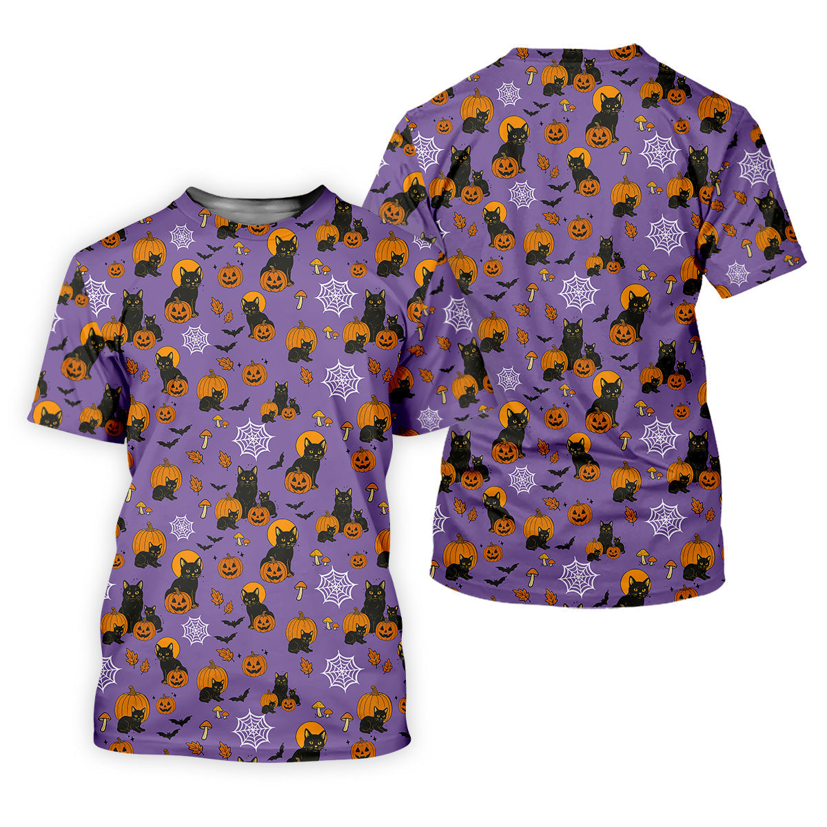 Halloween Cat Pumpkin Purple Golf Shirt, Sleeveless Polo Shirtadies Golf Shirts, Golf Hoodie