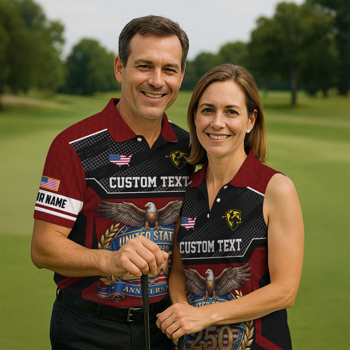 US 250 Anniversary Patriotic 4th Of July Red Golf Shirt, Polo Shirtor Men, Golf Shirts For Men