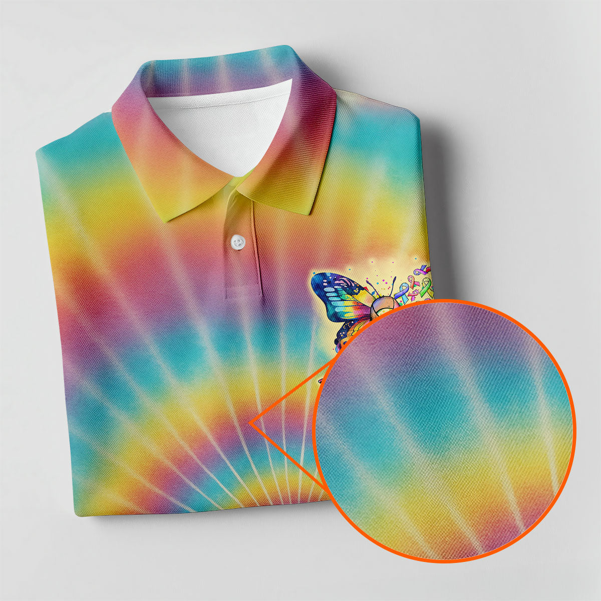 Fight Cancer In All Colors Tie Dye Print Women's Golf Shirts, Cancer Awareness Shirt, Ladies Golf Polos