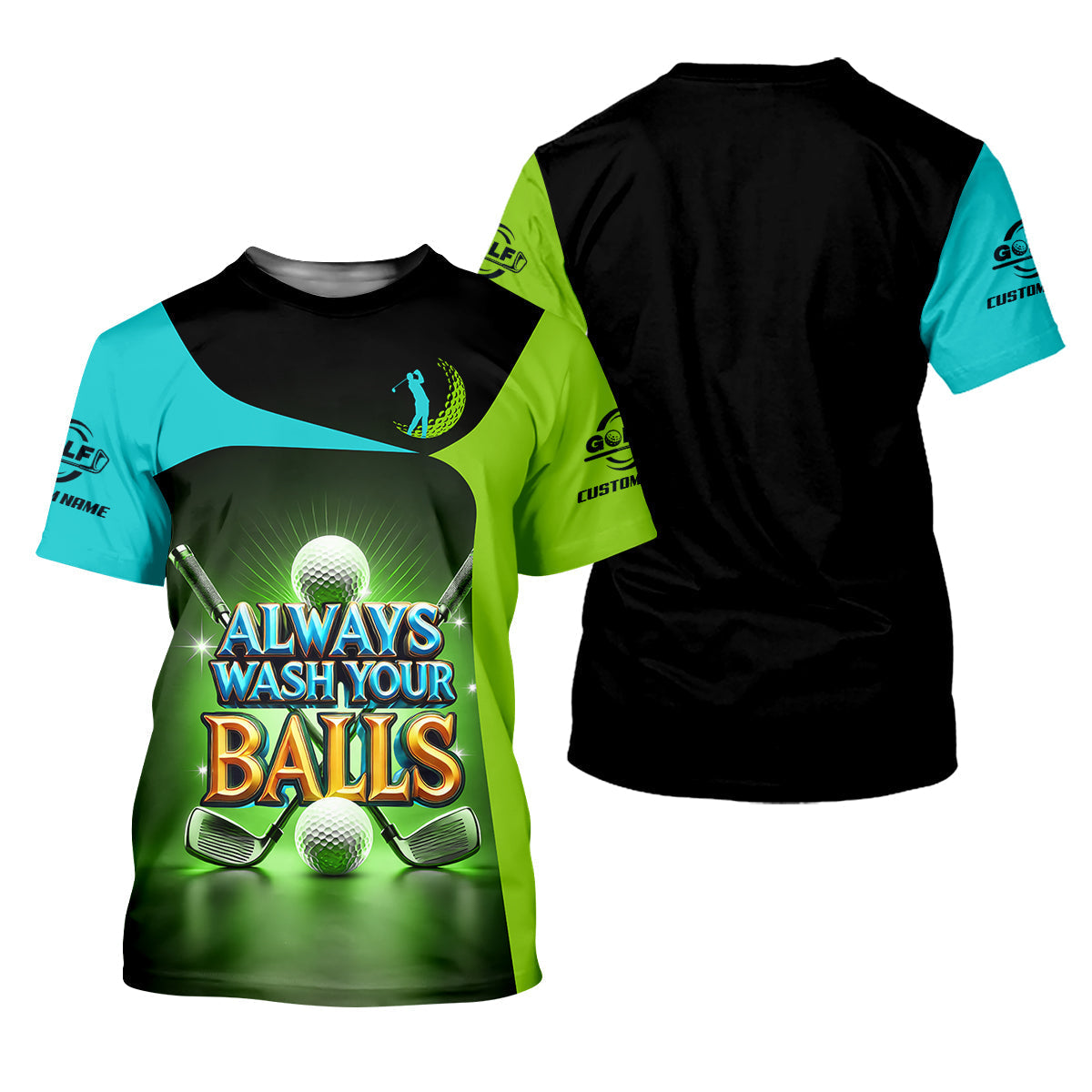 Always Wash Your Balls Custom Golf Polo ShirtFunny Golf Shirt, Mens Golf Gift