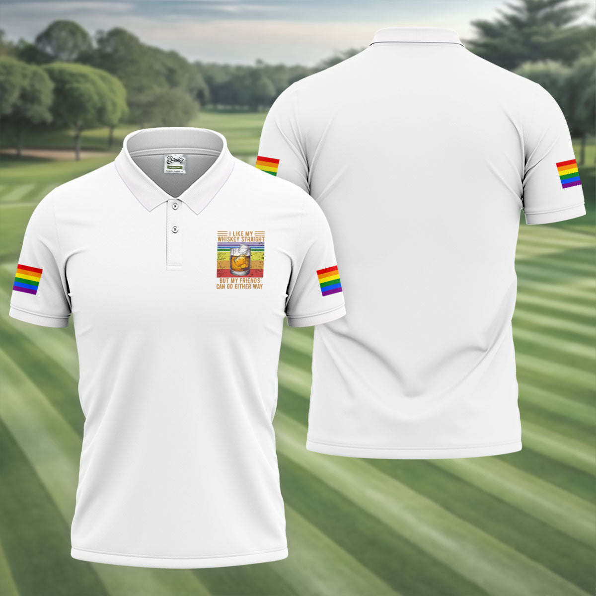 I Like My Whiskey Straight LGBT Pride Month Men's Funny Golf Shirts, LGBT Support Pride Shirt