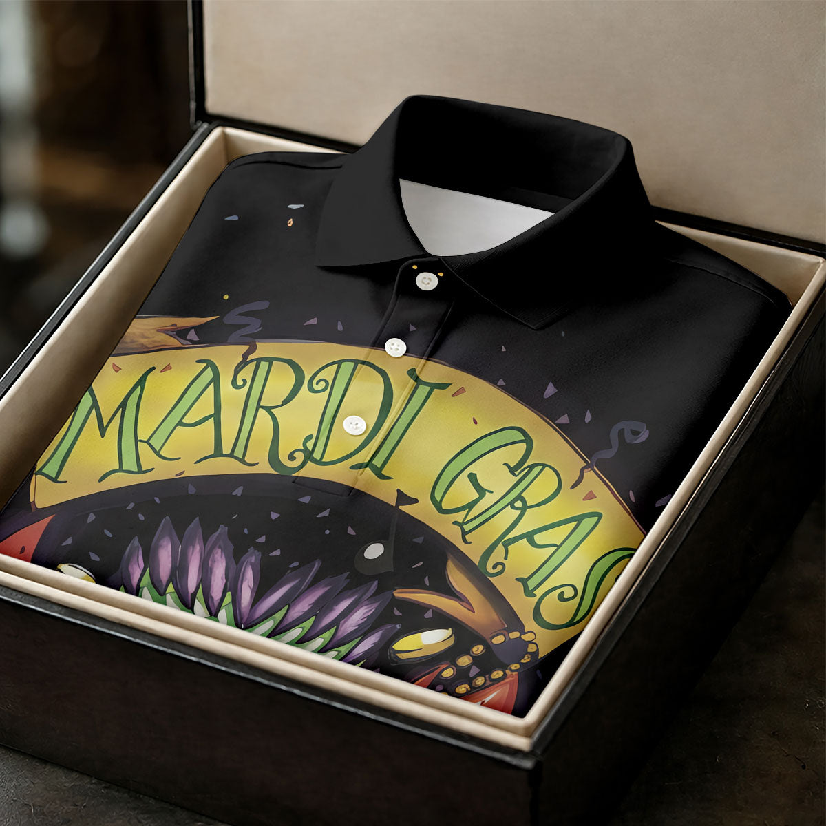 Mardi Gras Crawfish Rue Bourbon Black Golf Shirt, Women's Golf Tops, Ladies Golf Shirt