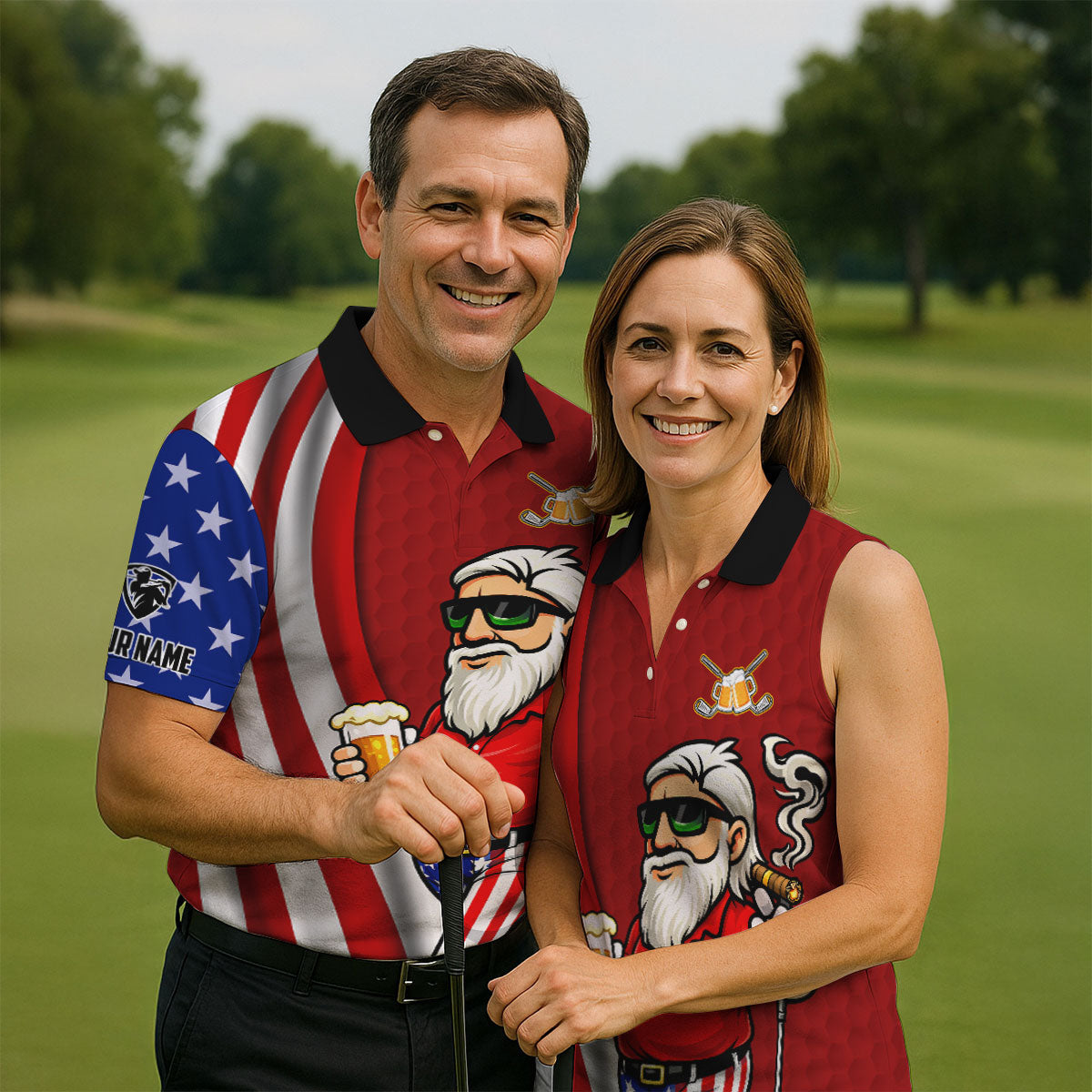Happiness Is An Old Man With A Beer Funny 4th Of July Red Golf Shirt, 250th Anniversary Golf Shirts For Men