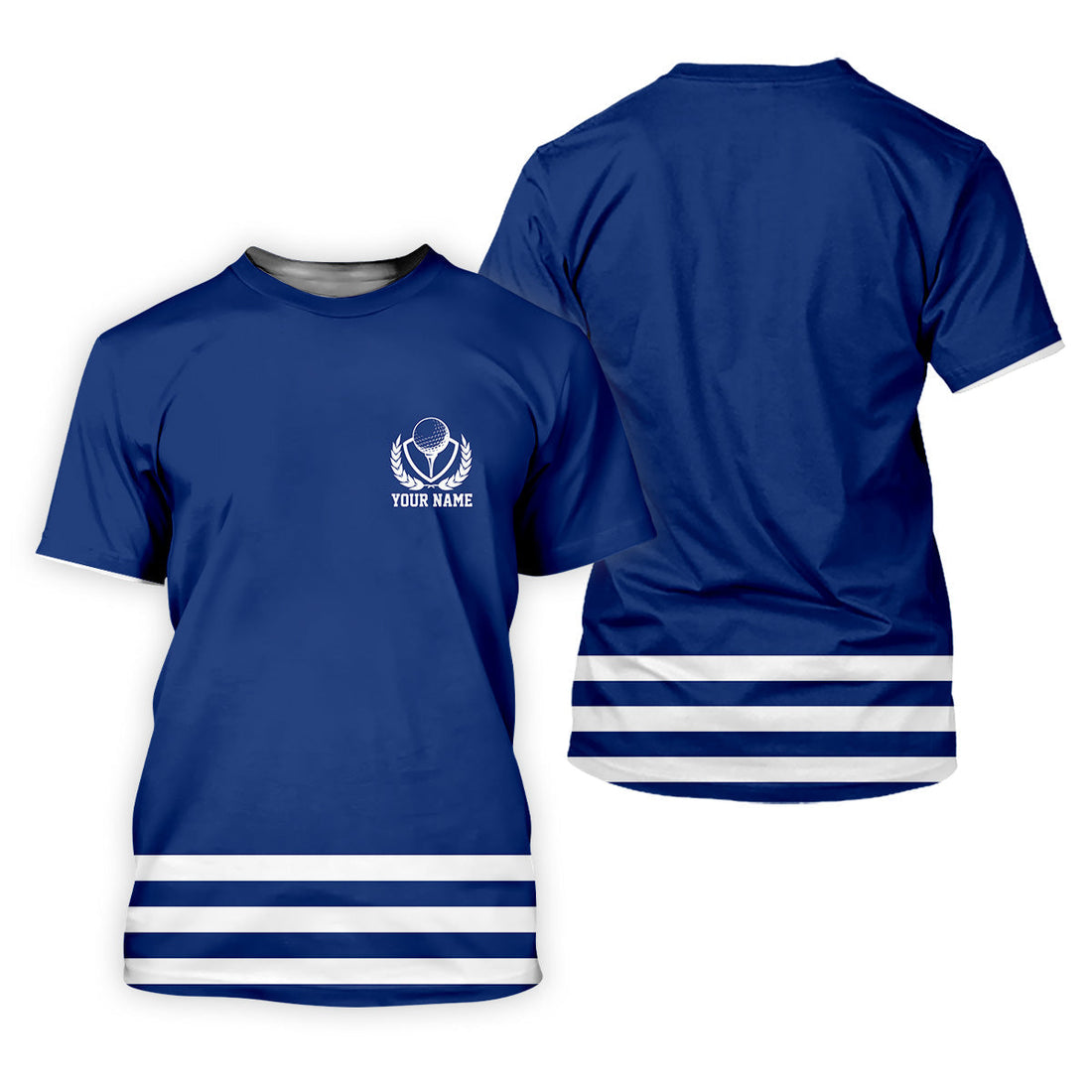 Blue And White Striped Golf Shirt, Golf Tops For Men, Mens Golf Polo Shirt Cool Golf Gifts, Golfing Apparel