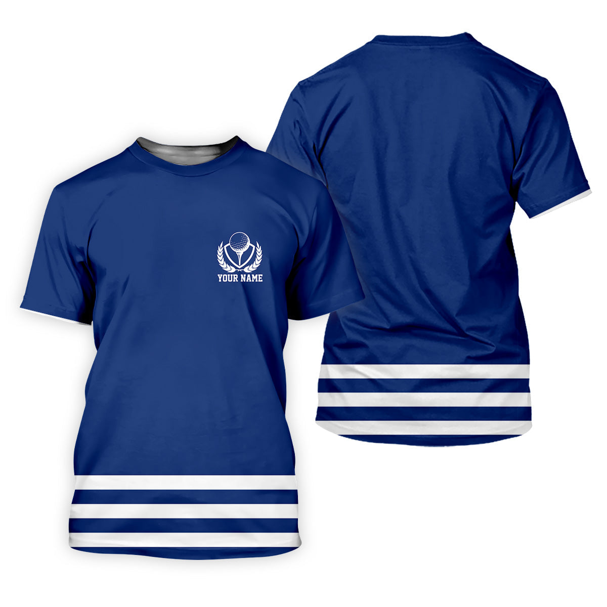 Blue And White Striped Golf Shirt, Golf Tops For Men, Mens Golf Polo Shirt Cool Golf Gifts, Golfing Apparel