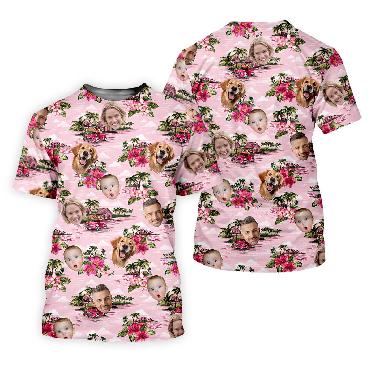 Mens Pink Hawaiian ShirtFlower Men Shirt, Custom Team Shirt, Men Polo Shirtest Gifts For Men Golfers