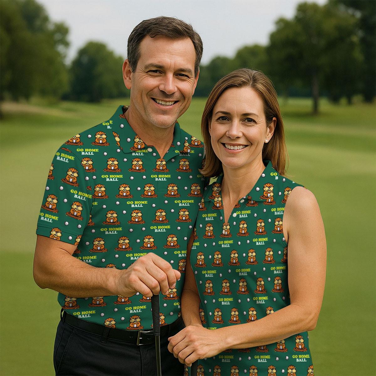 Go Home Ball Funny Groundhog Men's Golf Polo ShirtShirts For Men, Polo Shirt Men