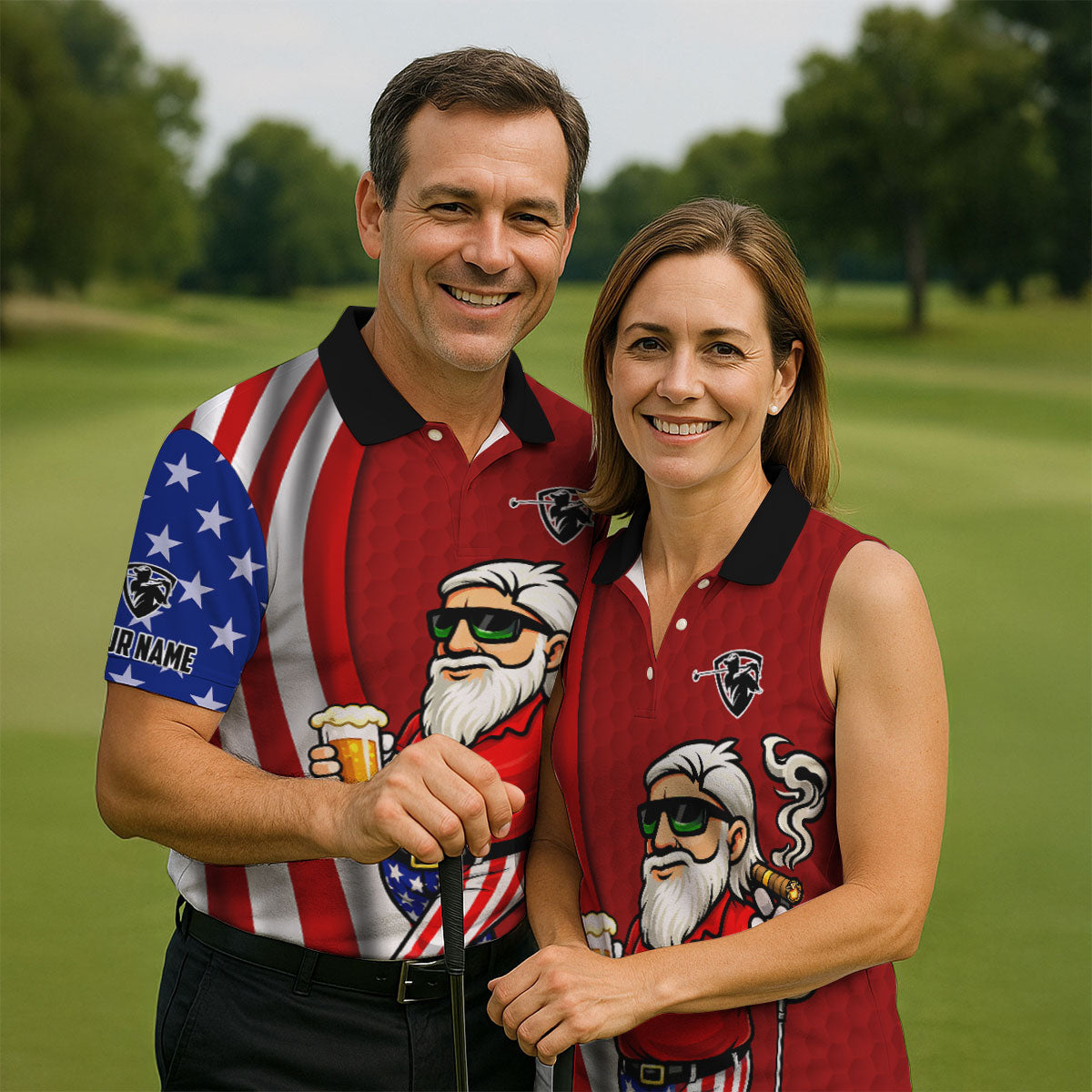 Patriotic Man Golf And Beer Funny 4th Of July Red Golf Shirt, 250 Years Of America Golf Shirts For Men