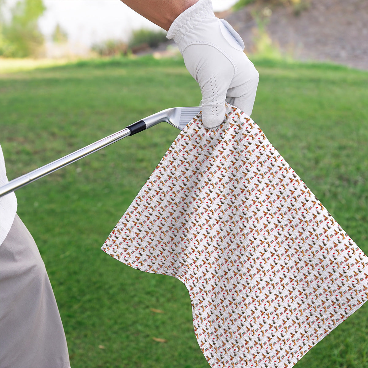 Merry Woofmas German Shepherd Golf Towels, Christmas Dog Pattern Golf Towel, Xmas Golf Gift For Dog Lovers