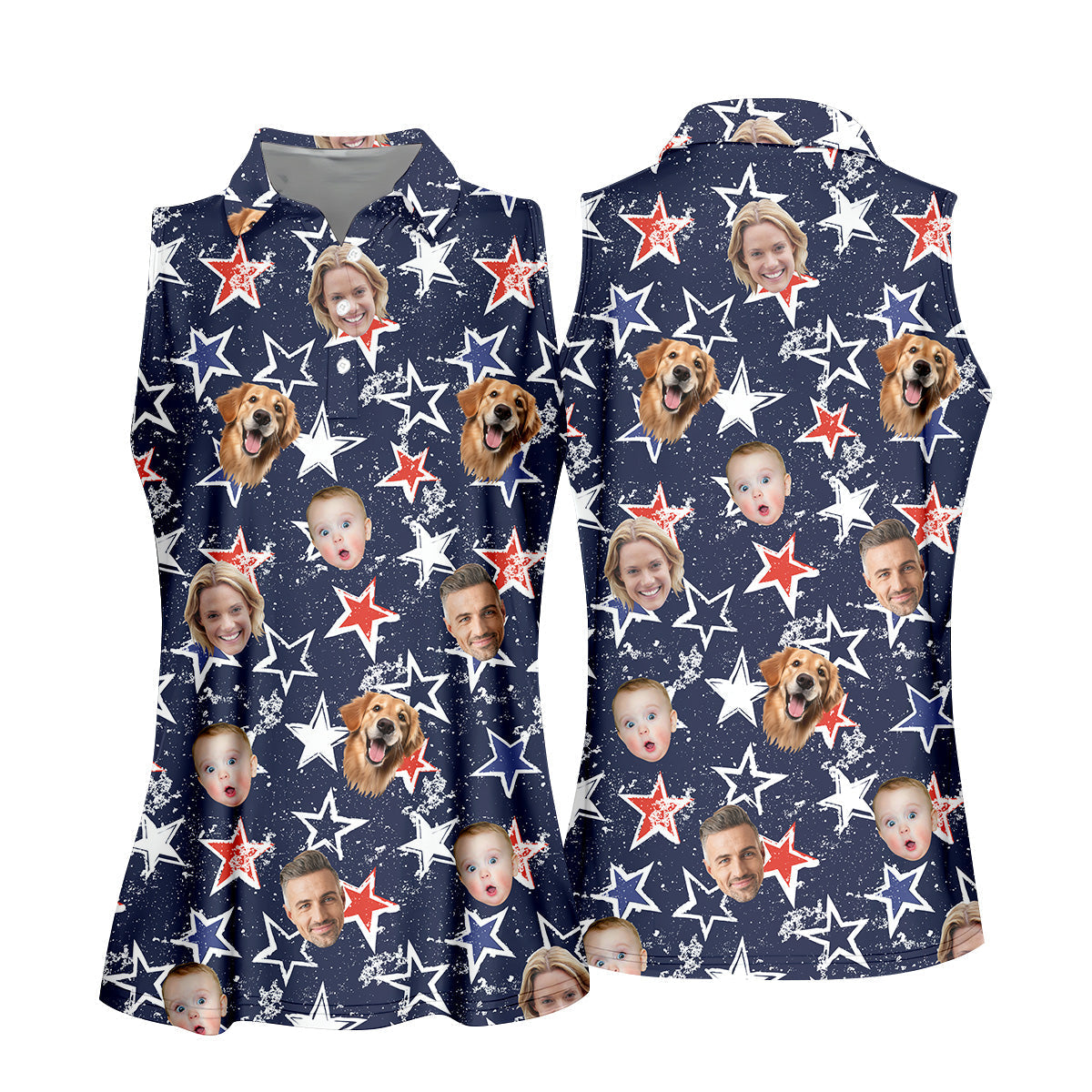 Golf Tops For Women, Family Portrait Golf Shirt, Custom Face Shirt, Personalized Dog Shirts, Patriotic Golf Polos, Long Sleeve Golf Shirts