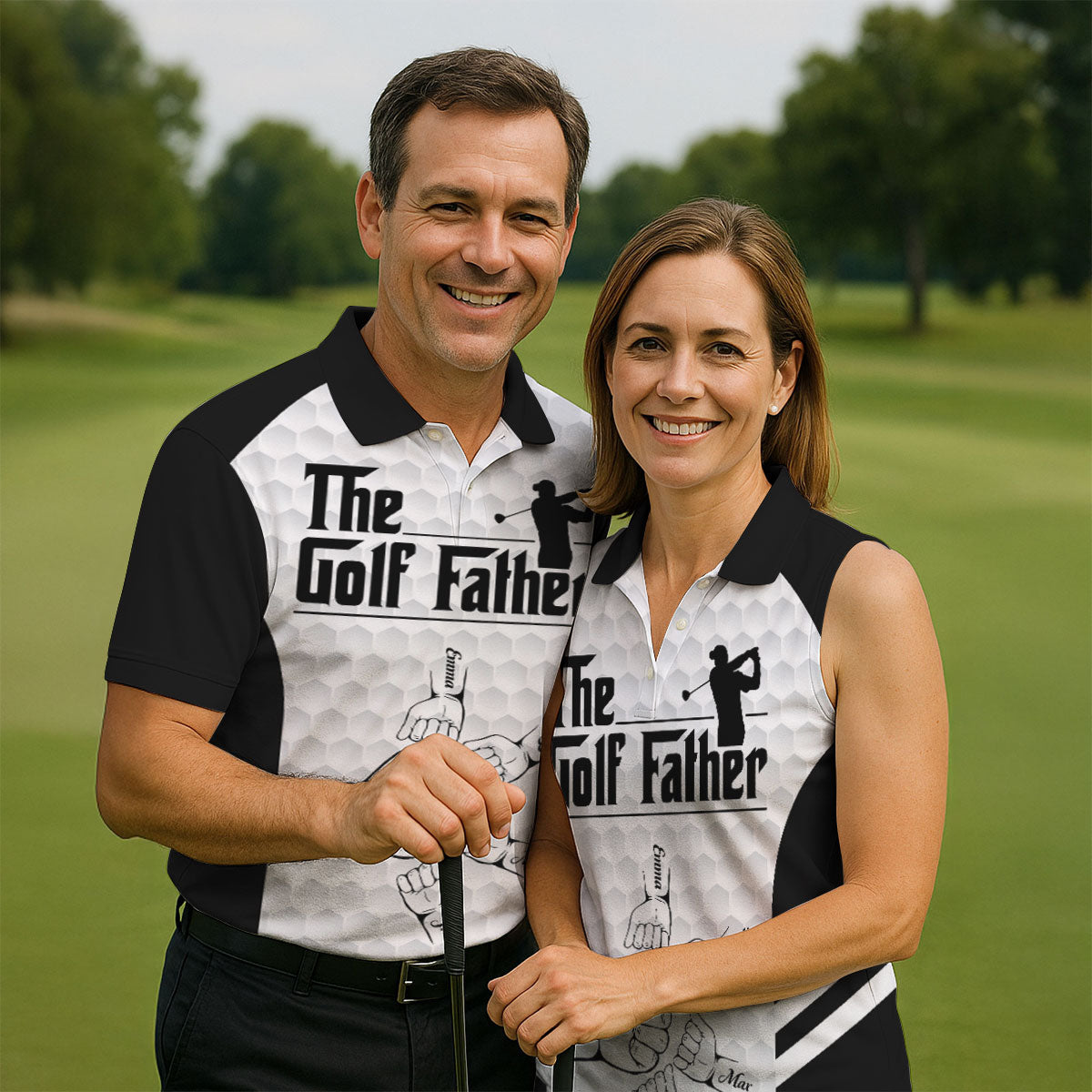 The Golf Father Golf Ball Pattern Golf Tops For Men, Golf Shirt For Dad, Father's Day Golf Gift