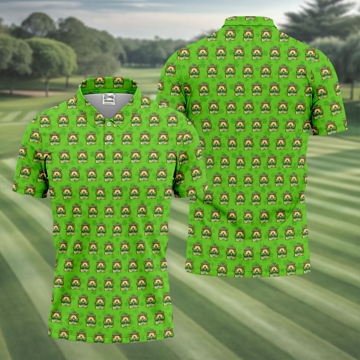 Green St Patrick's Day Funny Adult Shamrock Golf Shirt, Polo ShirtFor Men, Golf Shirts For Men