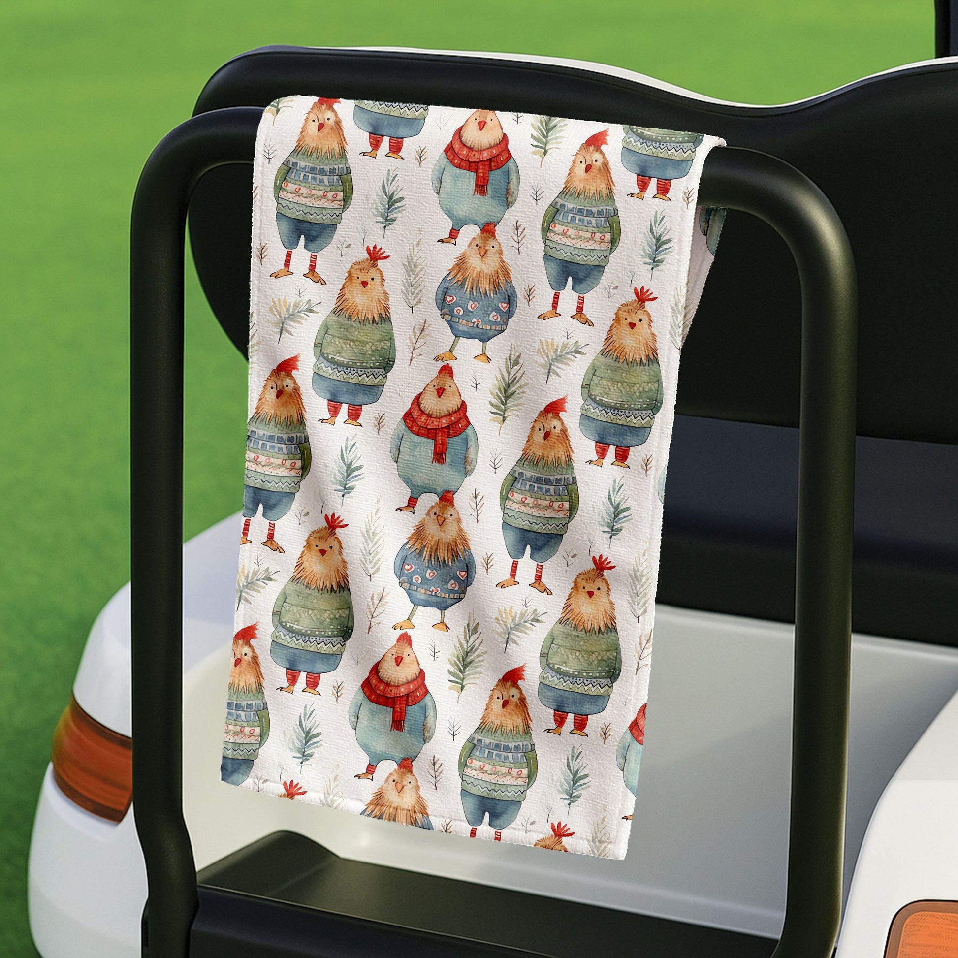 Chicken Cozy Funny Golf Towels, Golf Gift Ideas, Golfing Accessories, Christmas Golf Gift