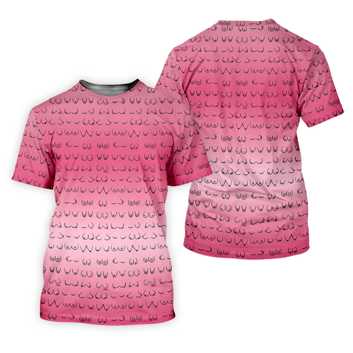 Pink Ombre Mens Funny Golf Shirts , Fun Golf Shirts For Men, Men Golf Polo Shirt Cool Golf Gifts