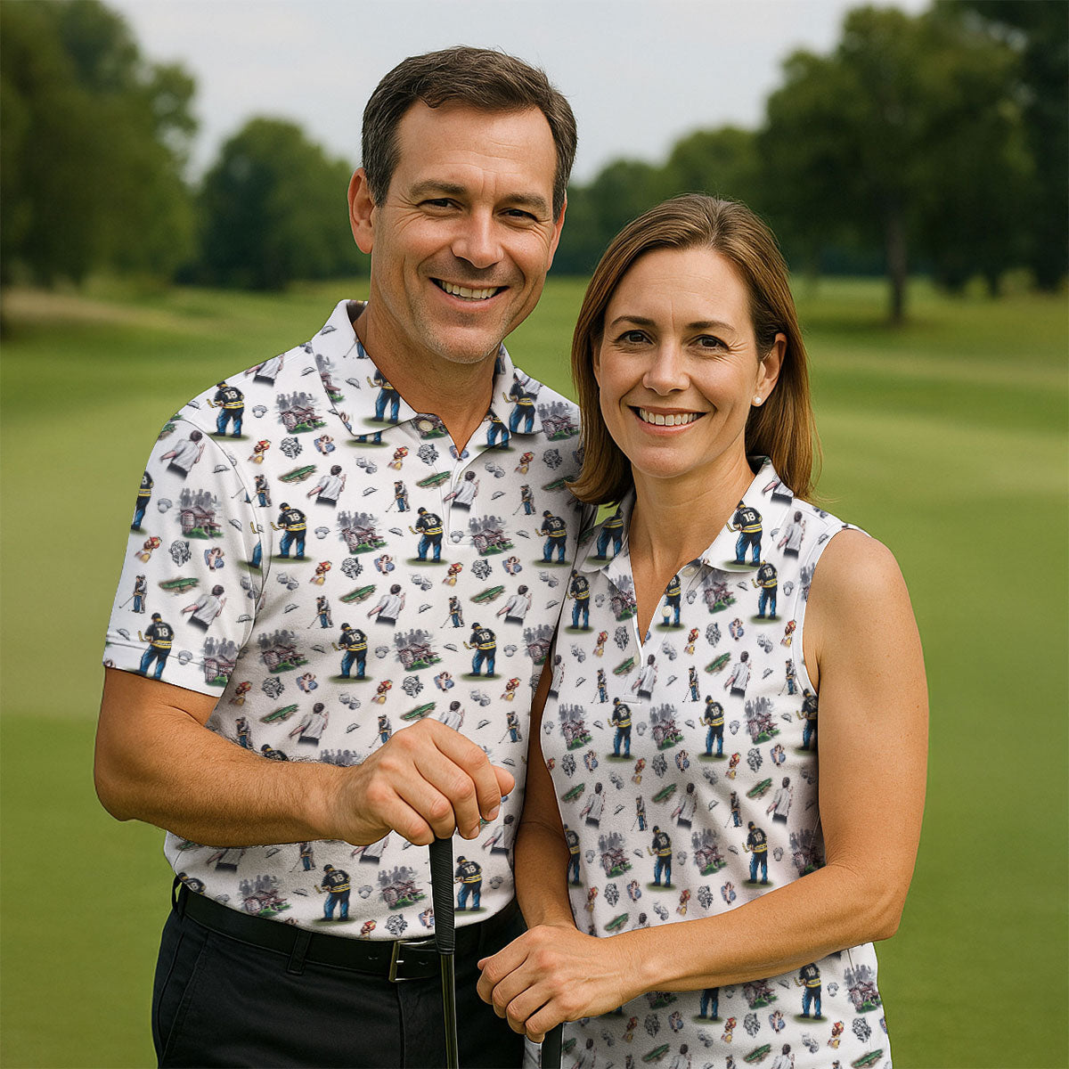 30th Anniversary Sport Movie Character Iconic Moments White Golf Shirt, Men's Funny Golf Shirts, Golf Shirts For Men