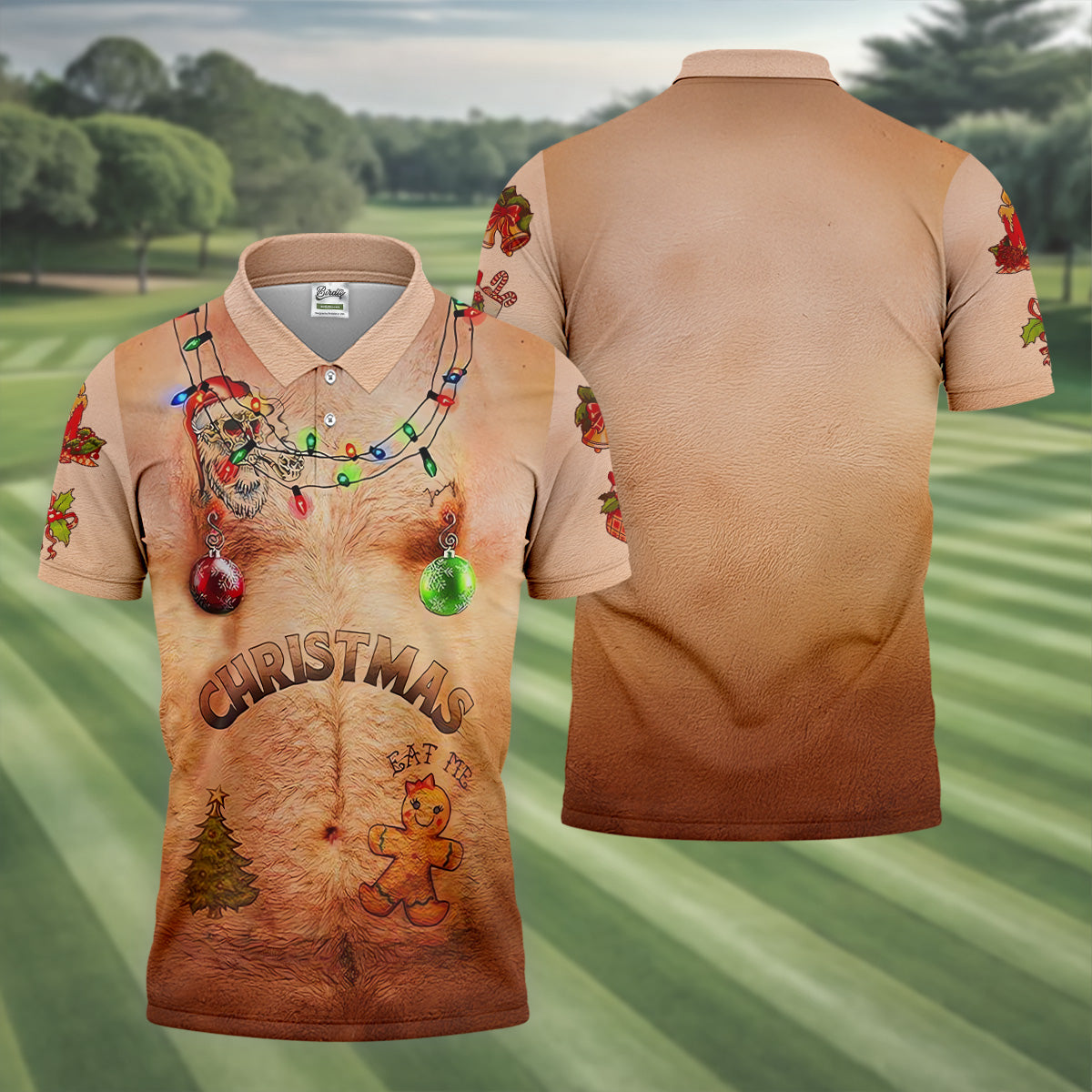Eat Me Funny Christmas Golf Shirt, Fun Golf Shirts For Men, Unique Gift For Golfer, Polo Shirt Men