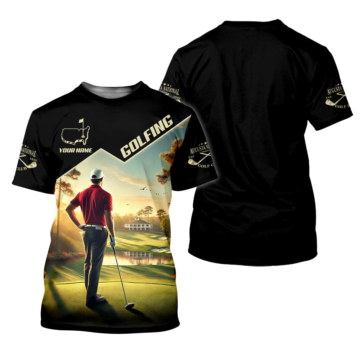 Custom Augusta Golfer Men's Golf Polo ShirtGolfing Apparel, Mens Golf Gift, Funny Golf Polo Shirt