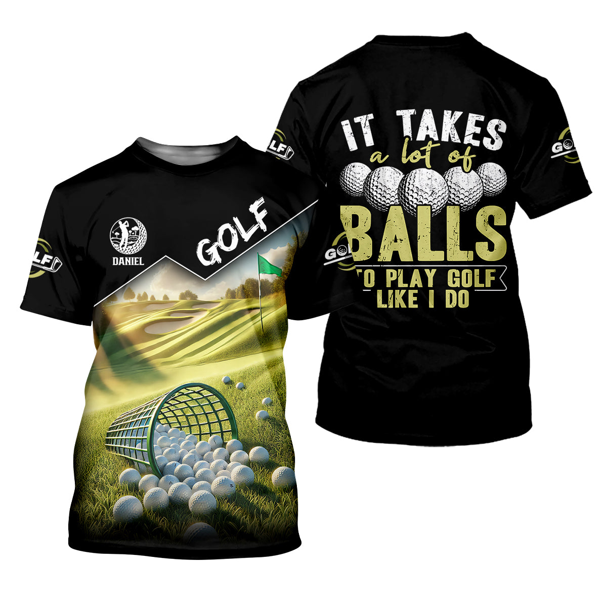 It Takes A Lot Of Balls To Play Golf Like I Do Custom Golf Polo ShirtDad Golf Gift, Golf Lover Gifts