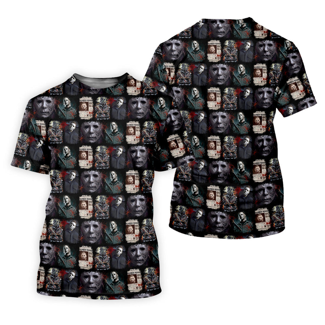 Michael Halloween Fun Men's Golf Polos, Classic Horror Characters Men Polo, Horror Movie Shirt