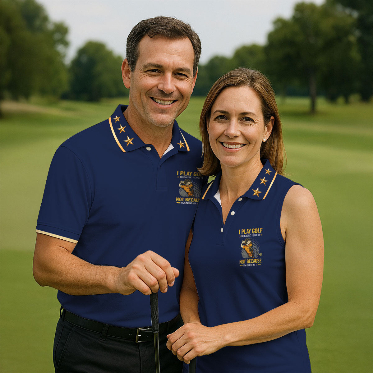 I Play Golf Because I Like It Not Because I'm Good At It Navy Golf Shirt, Funny Golf Shirt, Golf Shirts For Men