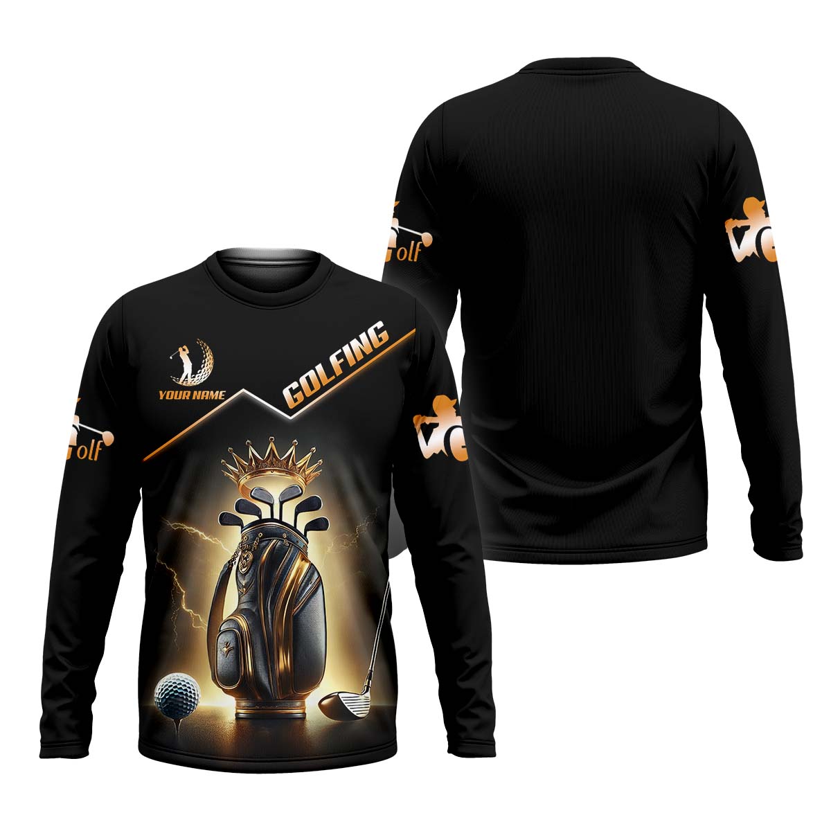 Golden Glory Men's Golf Polo ShirtGolfing Apparel, Mens Golf Gift, Funny Golf Shirt