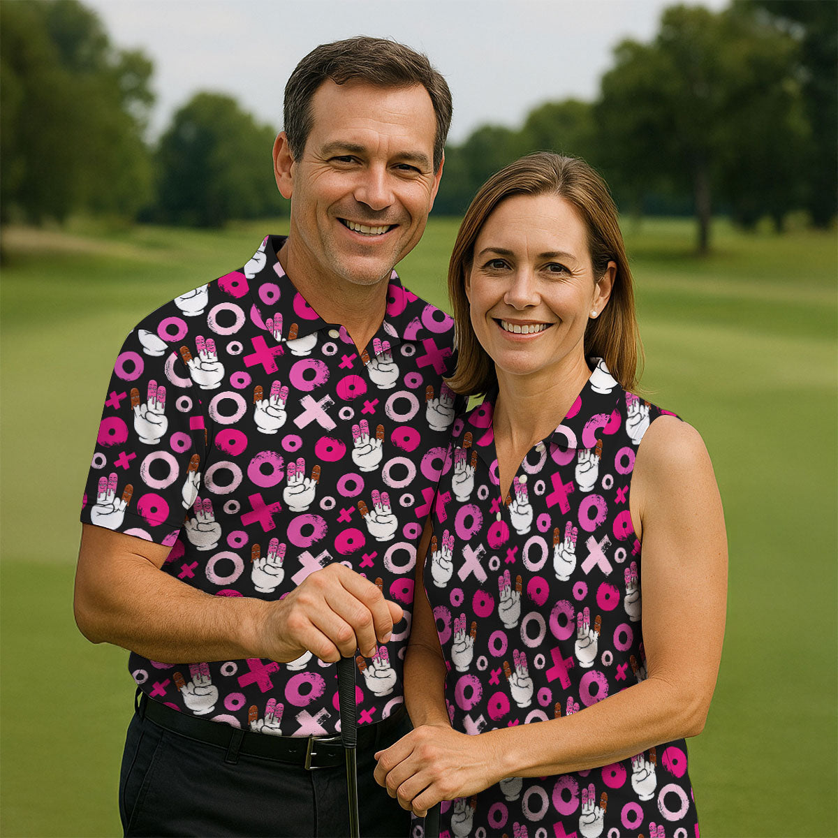 Chocolate Fingers Adult Humor XOXO Fun Golf Shirts For Men, Valentines Golf Gift, Polo ShirtFor Men