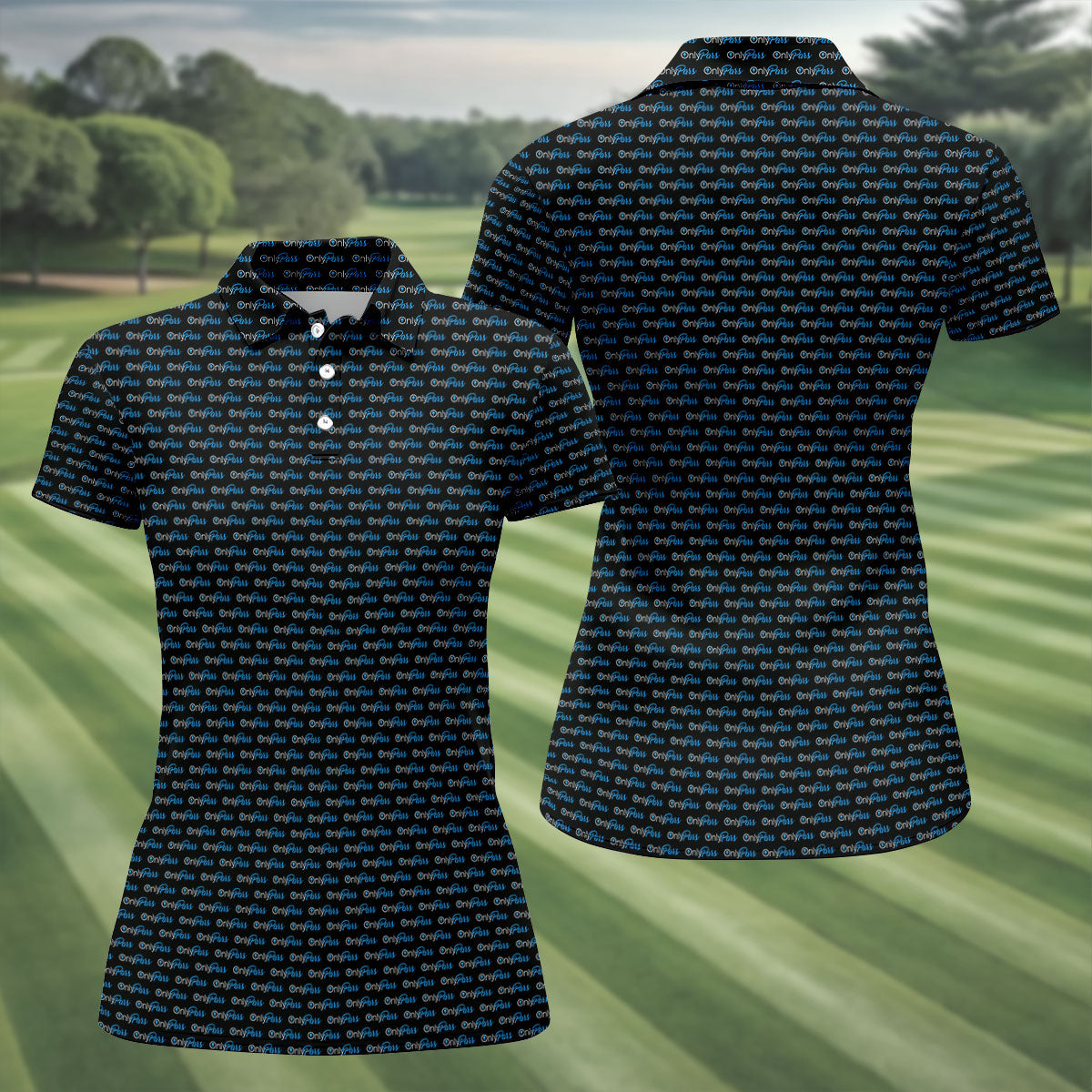 OnlyPars All Over Print Golf Top, Funny Golfer Humor Design, Golf Shirts For Women