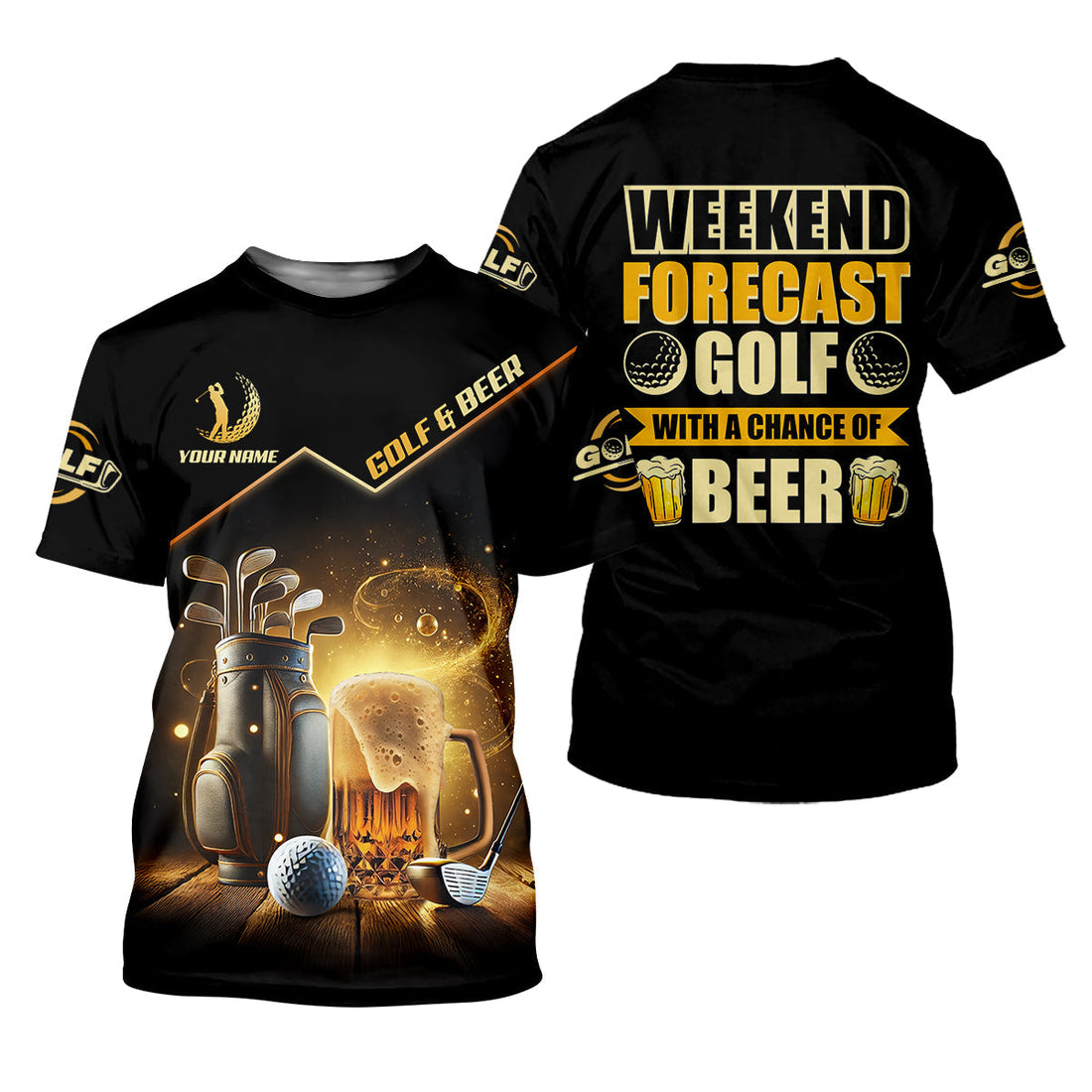 Golf And Beer Custom Men's Golf Polo ShirtBeer Golf Shirt, Gift For Golfers