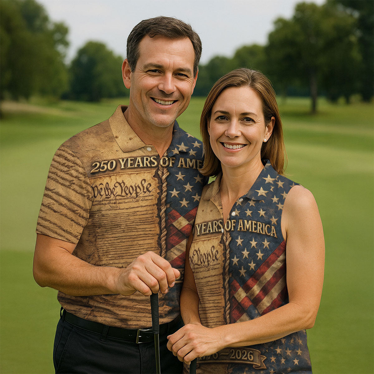 We The People 250 Years Of America 1776-2026 4th Of July Golf Shirt, Retro Golf Shirt, Golf Shirts For Men