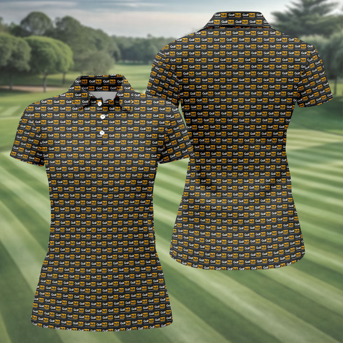 Golf Hub Repeat Logo Golf Top, Funny Golf Community Design, Golf Shirts For Women