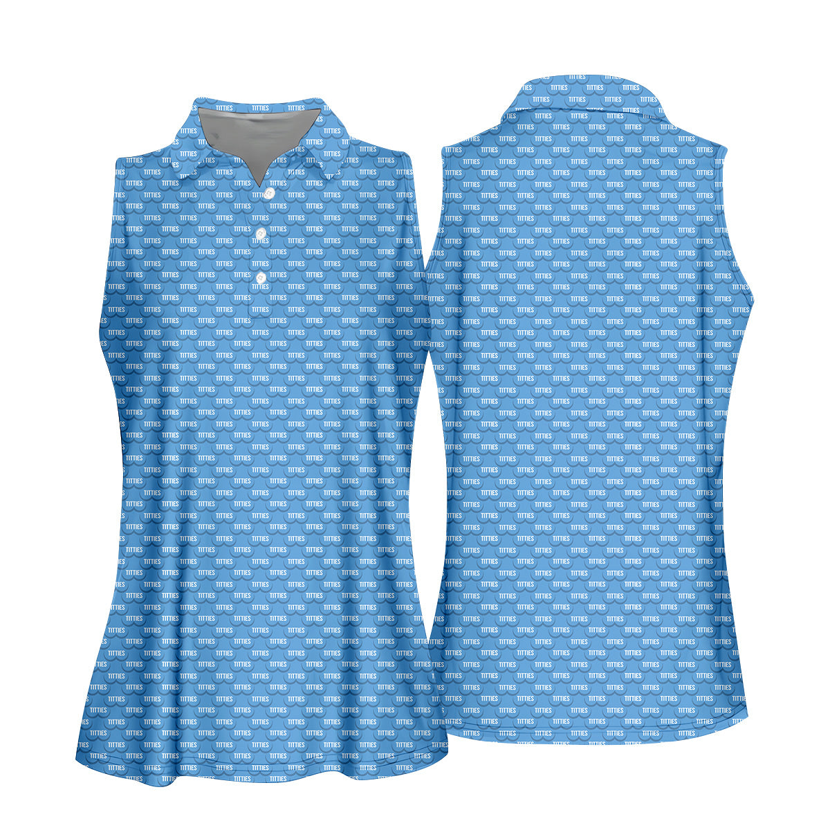 Funny Blue Golf Shirt, Patterned Golf Polo Shirt Ladies Long Sleeve Golf Shirts, Matching Golf Shirts
