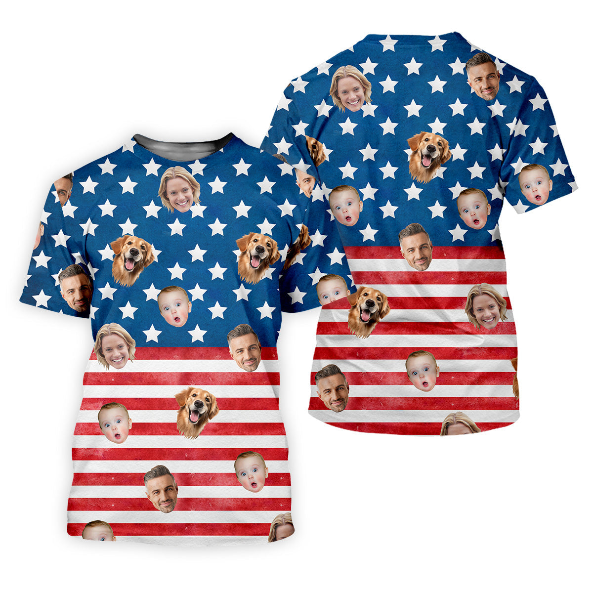 4th Of July Golf Polo, Custom Shirts With Faces, Men's Golf Polo ShirtFunny Fourth Of July Shirts