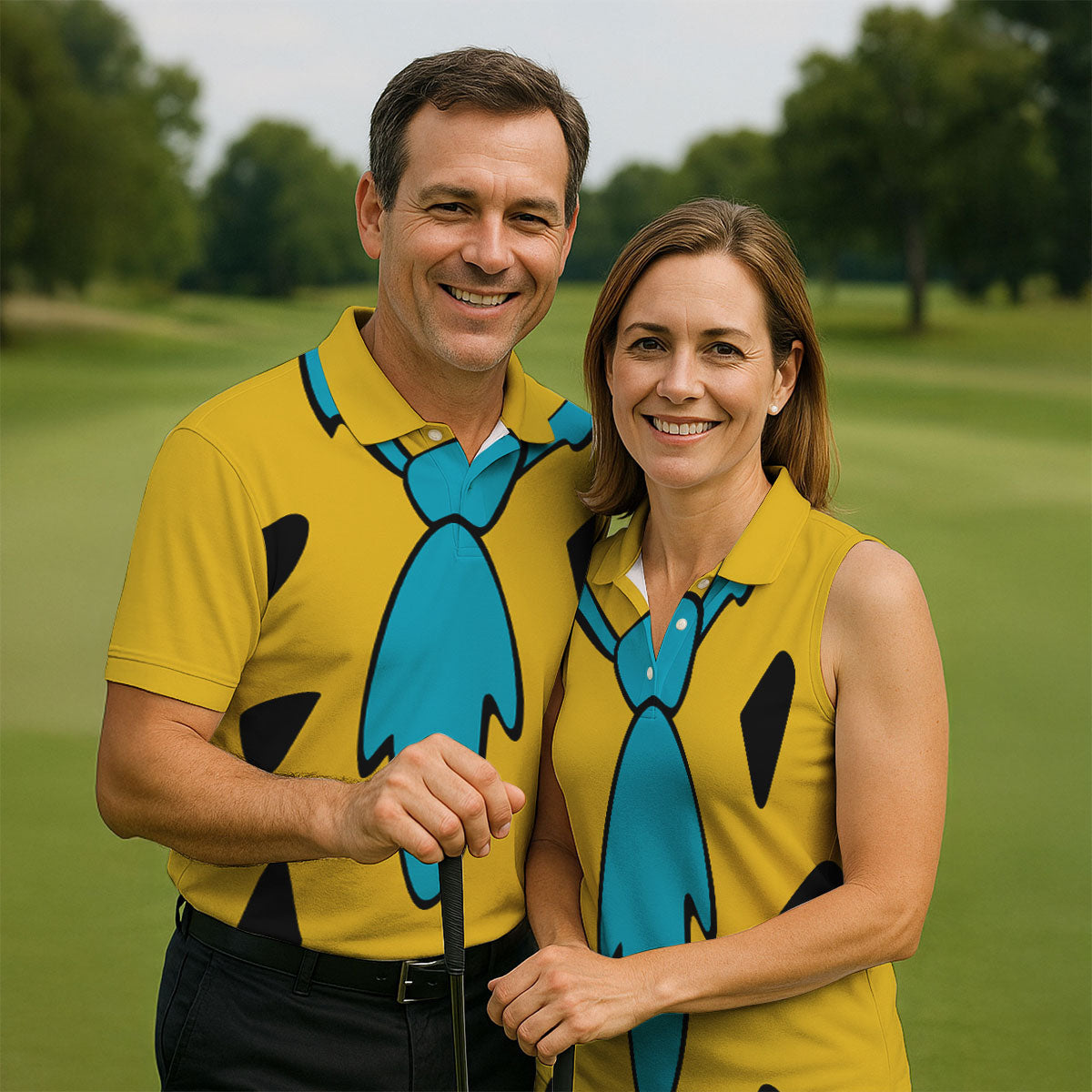 Yellow Stone Age Costume Hawaiian Golf Shirt, Mens Golf Polo, Golf Shirts For Men