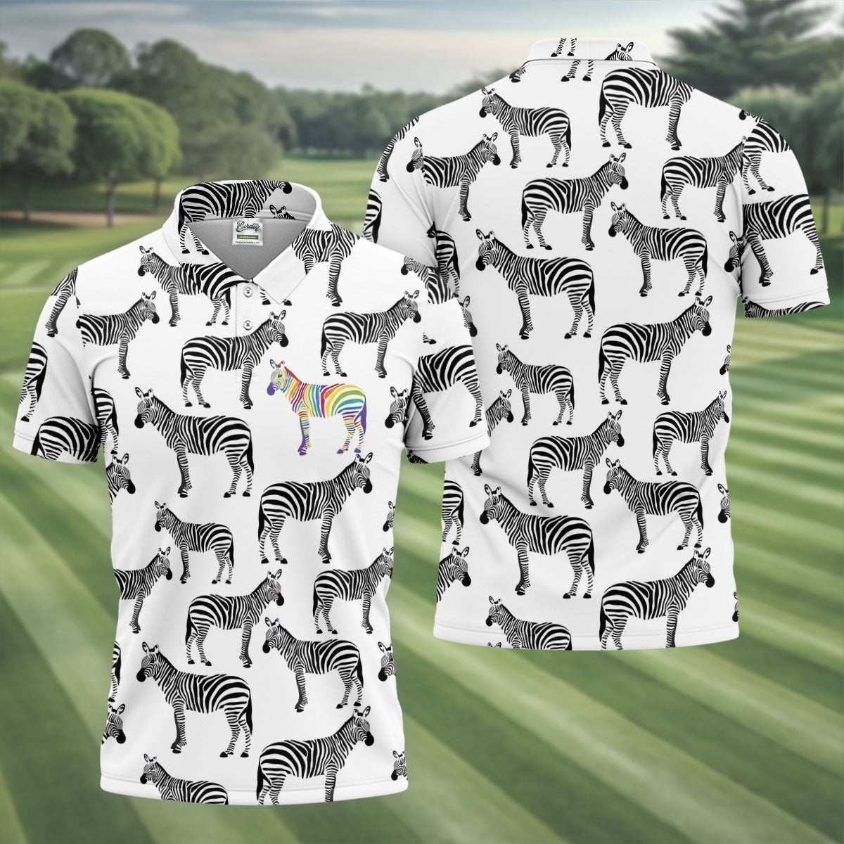 Rainbow Zebra Be Yourself Pride Month Support Golf Tops For Men, LGBT Community Polo Shirt Men