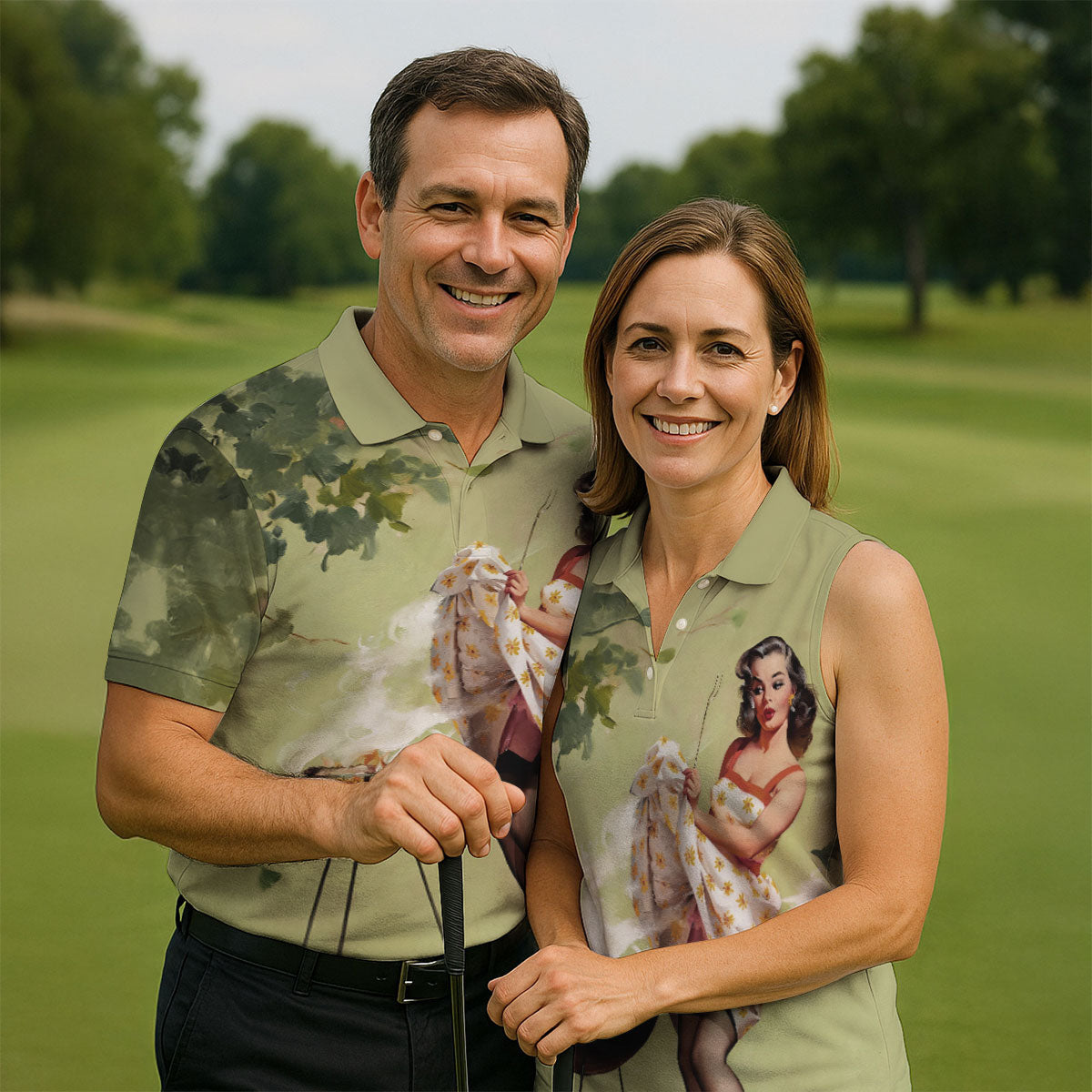 Hot Beauty Men's Funny Golf Shirts, Retro Golf Shirt, Polo ShirtFor Men, Golf Shirts For Men