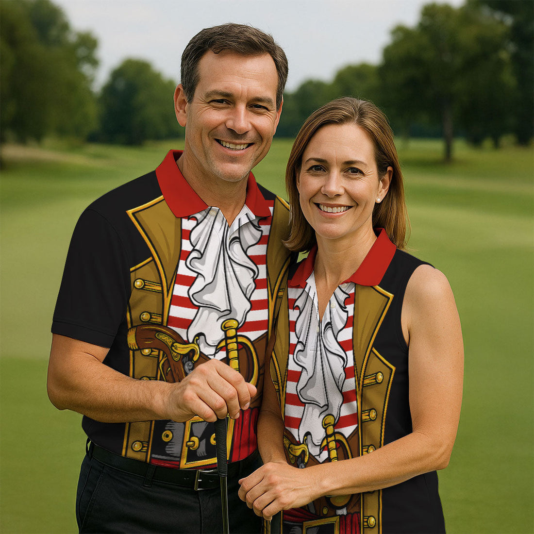 Pirate Captain Outfit Golf Shirt, Swashbuckler Costume Design, Golf Shirt For Men