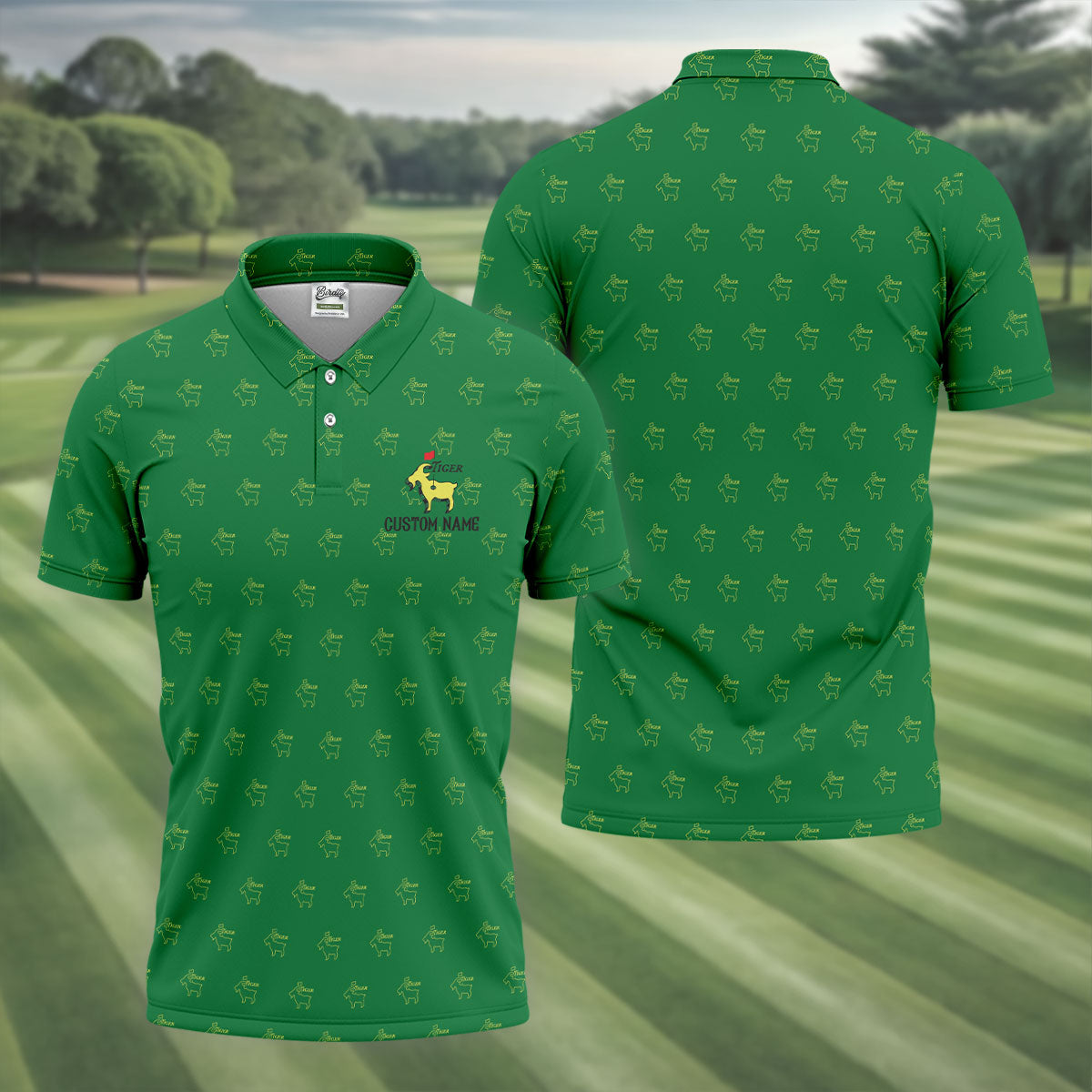 Tiger Goat Golf Tournament Golf Shirt, Golf Tops For Men, Golf Shirts For Men