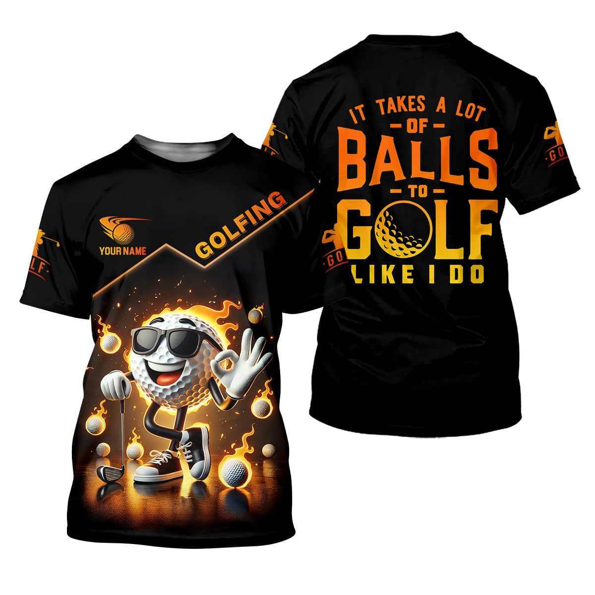 It Takes a Lot of Balls to Golf the Way I Do Custom Men's Golf Polo ShirtFunny Golf Shirt, Dad Golf Gift