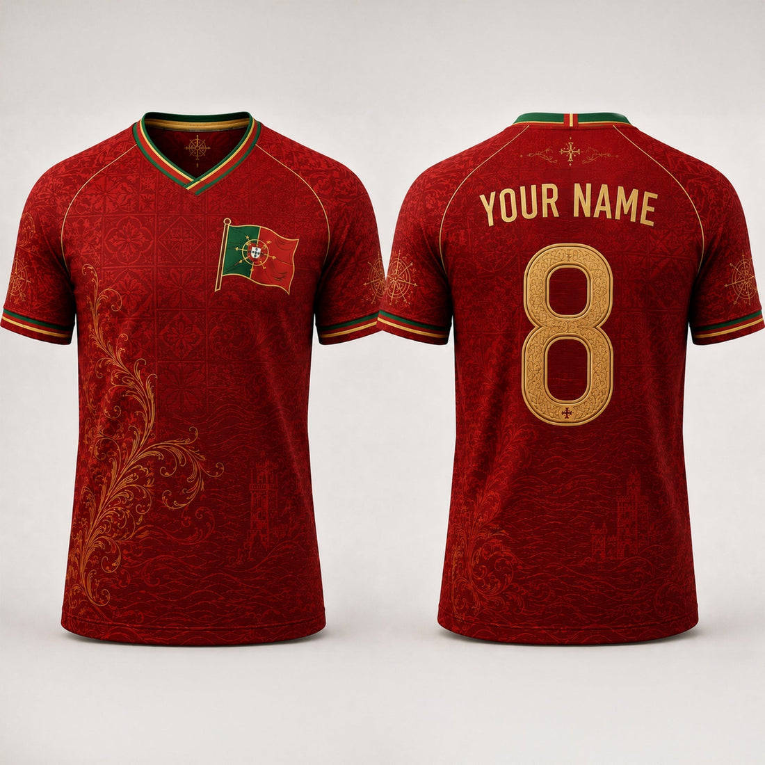 Portugal Fan Fooball Shirt, Azulejos V-NeckMen Football Lover, Soccer Game Day Football Gifts