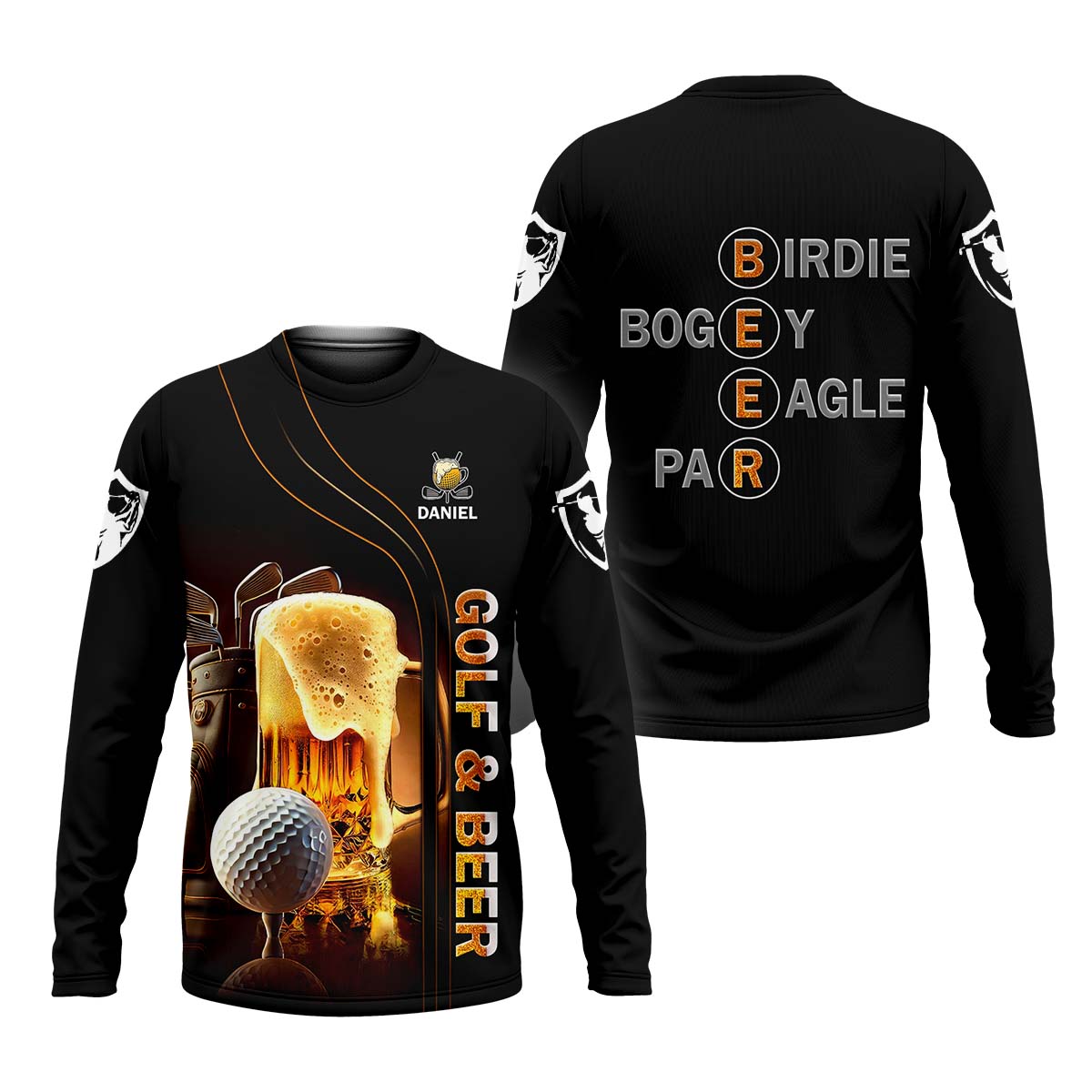 Golf And Beer Custom Men's Funny Graphic Golf Polo ShirtChristmas Golf Gift, Gift For Golfer