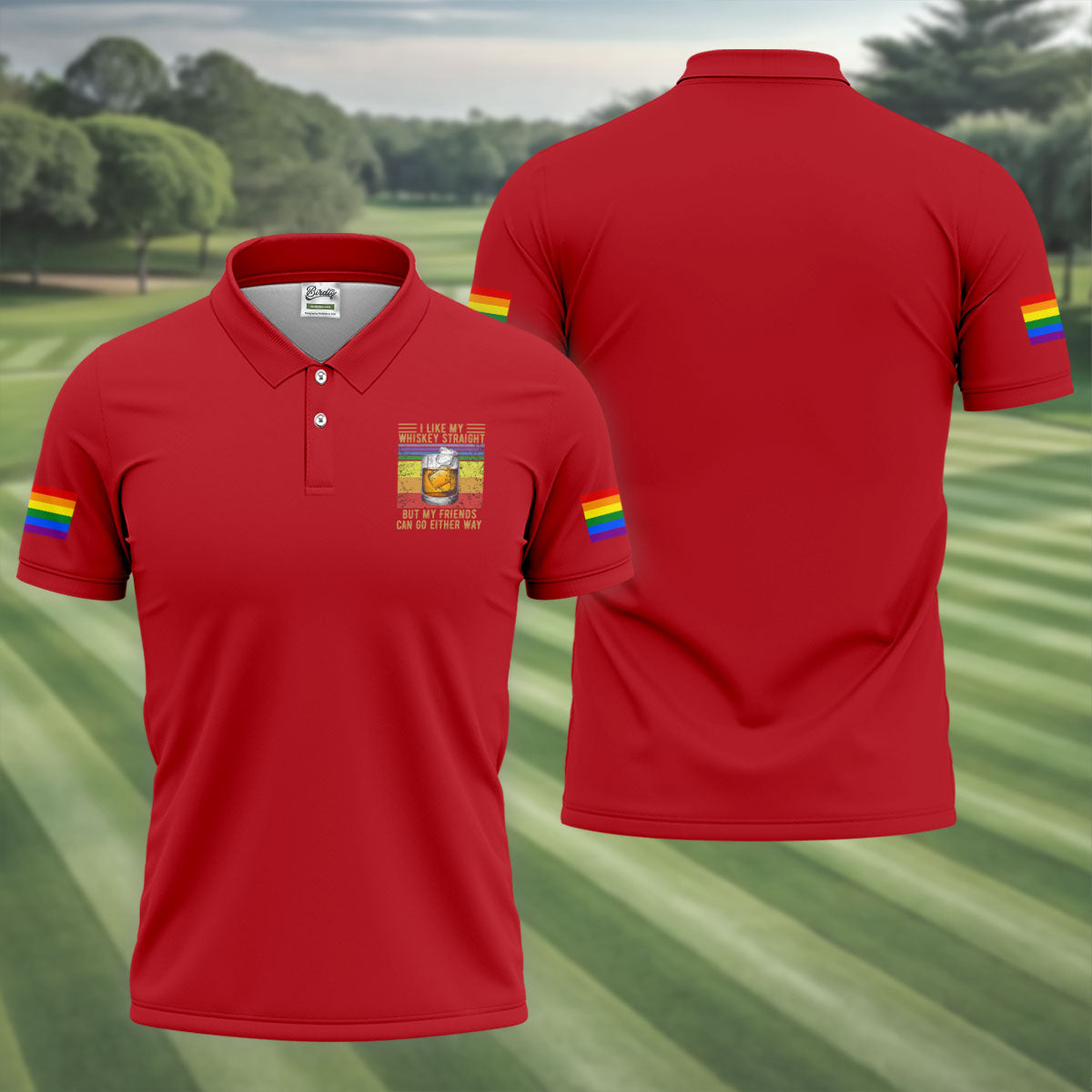 I Like My Whiskey Straight LGBT Pride Month Men's Funny Golf Shirts, LGBT Support Pride Shirt