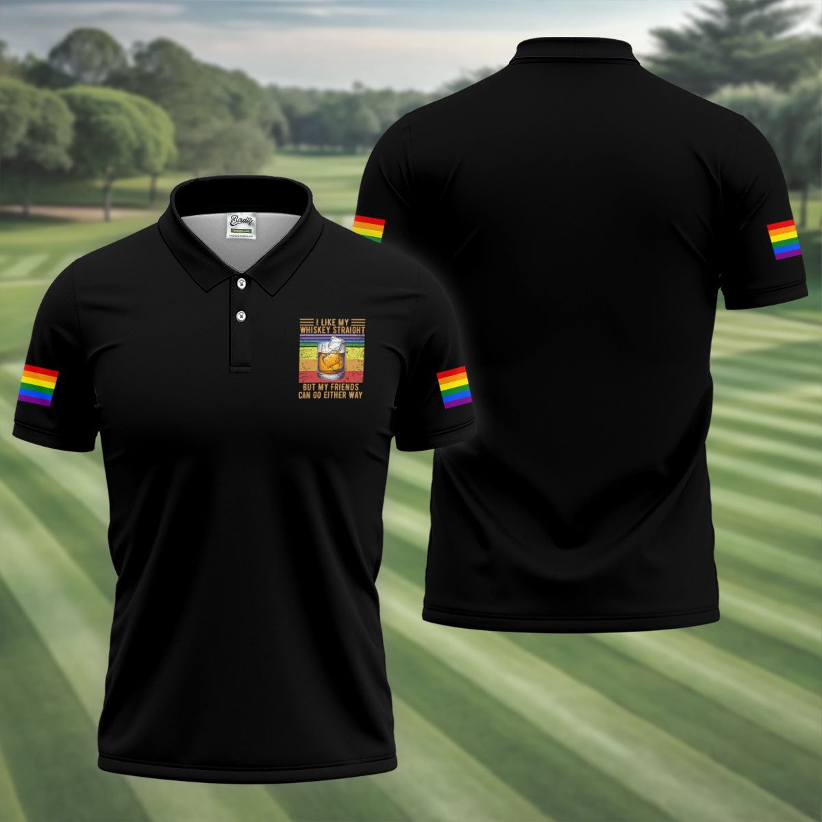 I Like My Whiskey Straight LGBT Pride Month Men's Funny Golf Shirts, LGBT Support Pride Shirt