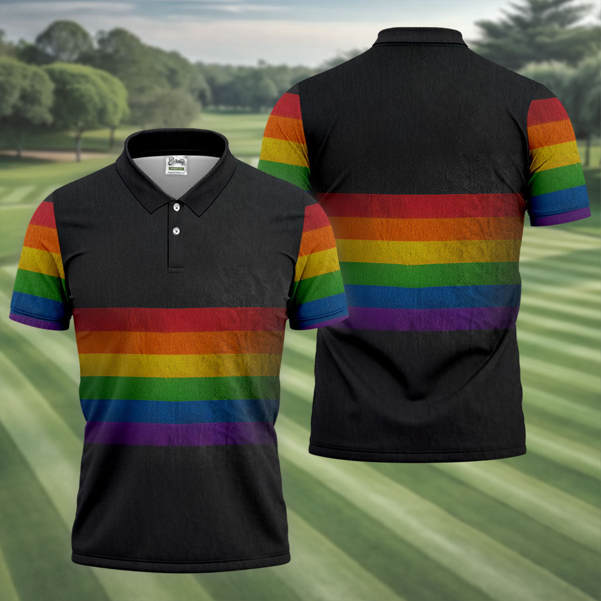Pride Rainbow Flag Retro Golf Shirt, LGBTQ Month Polo Shirtor Men, Golf Shirts For Men
