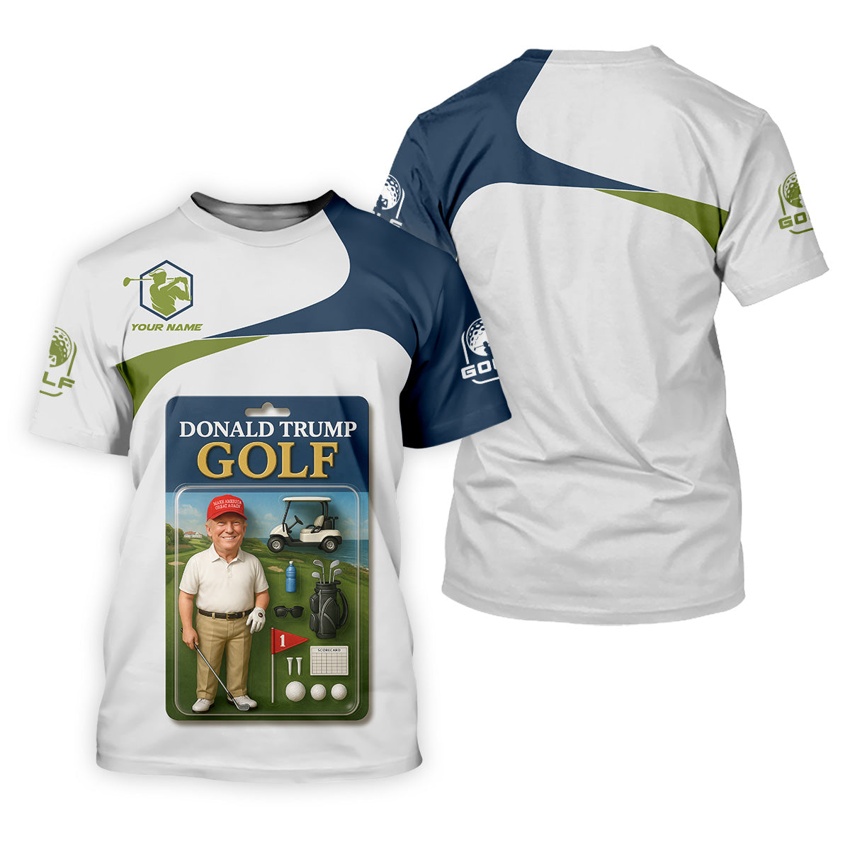 Trump Golfing Custom Men's Golf Polo ShirtGolfing Apparel, Gift For Golfers