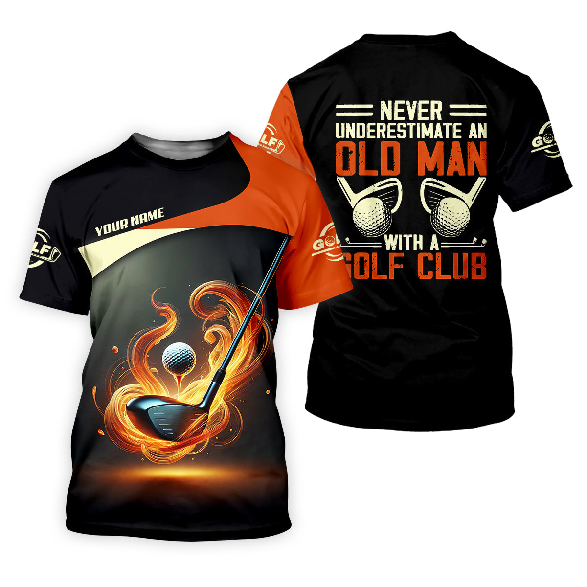 Never Underestimate An Old Man With A Golf Club Custom Funny Golf Polo ShirtChristmas Golf Gift