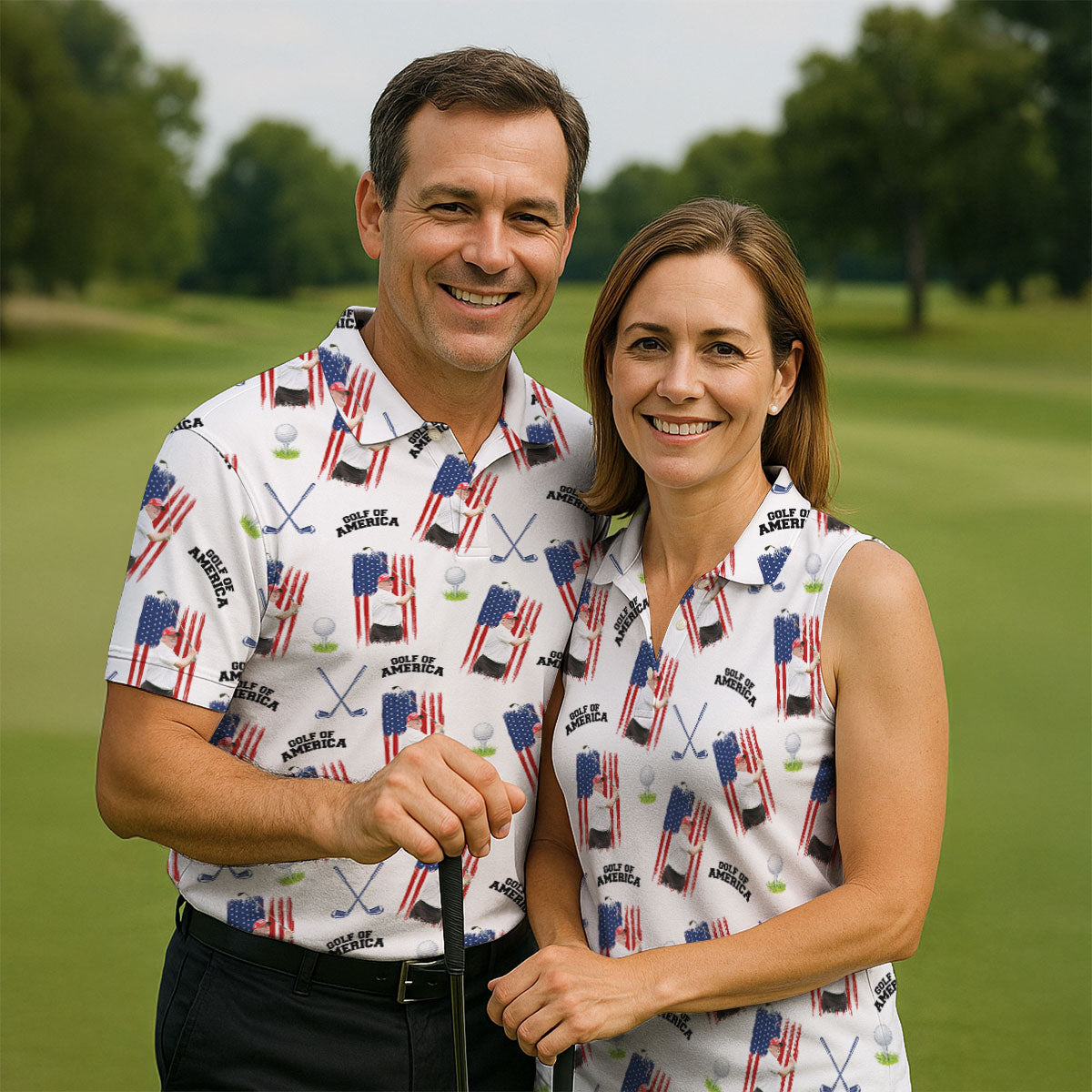 Golf Of America Patriotic Golf Shirt, Fun Women's Golf Shirts, 250 Years 4th Of July Ladies Golf Shirts