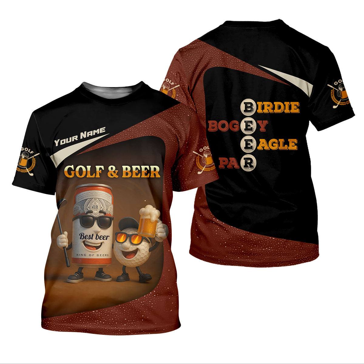 Golf And Beer Custom Men's Polo Shirt Dad Golf Gift, Golfing Apparel, Gifts For Beer Lovers