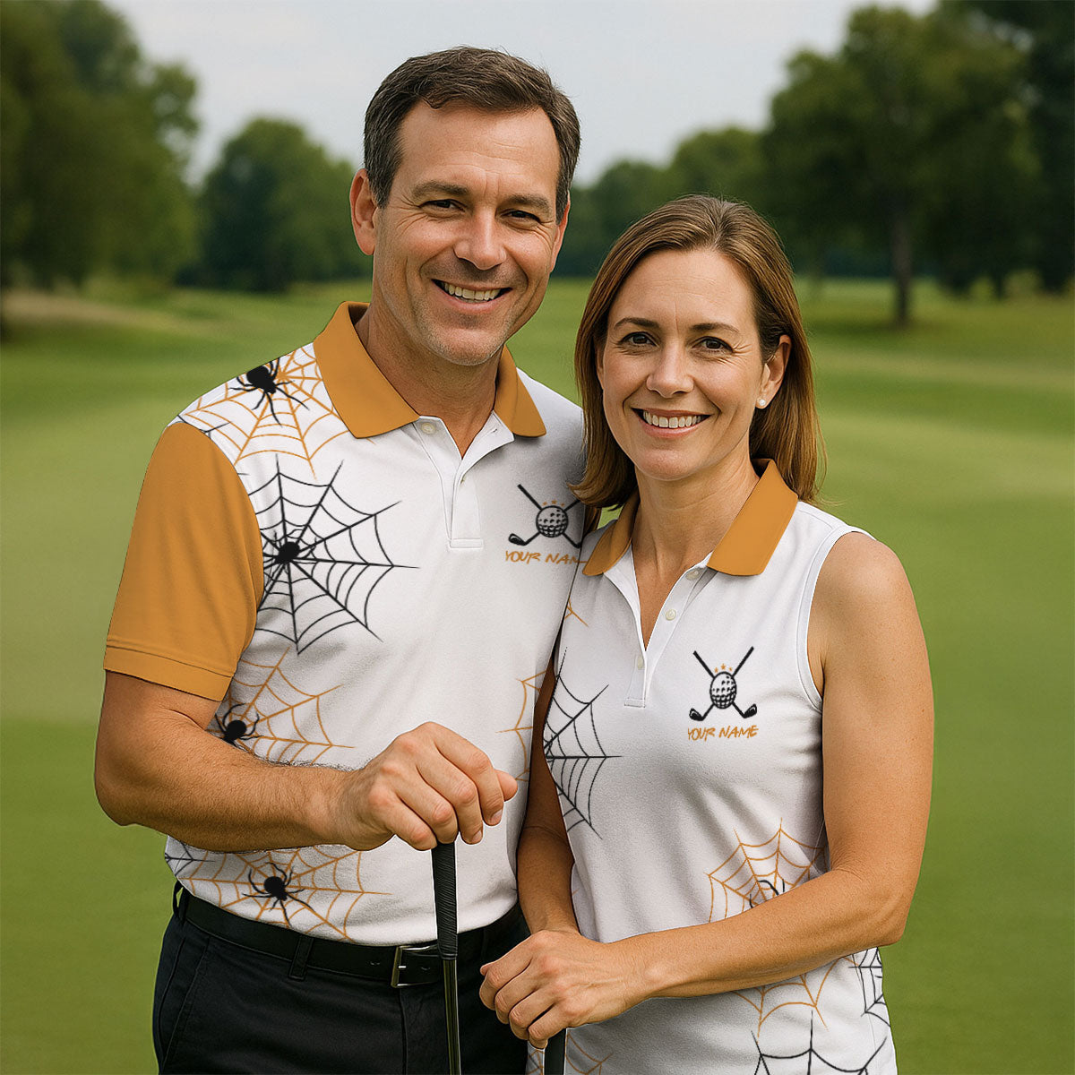 Custom Get In Loser We're Going Golfing Halloween Horror Character Golf Shirt, Golf Shirts For Men