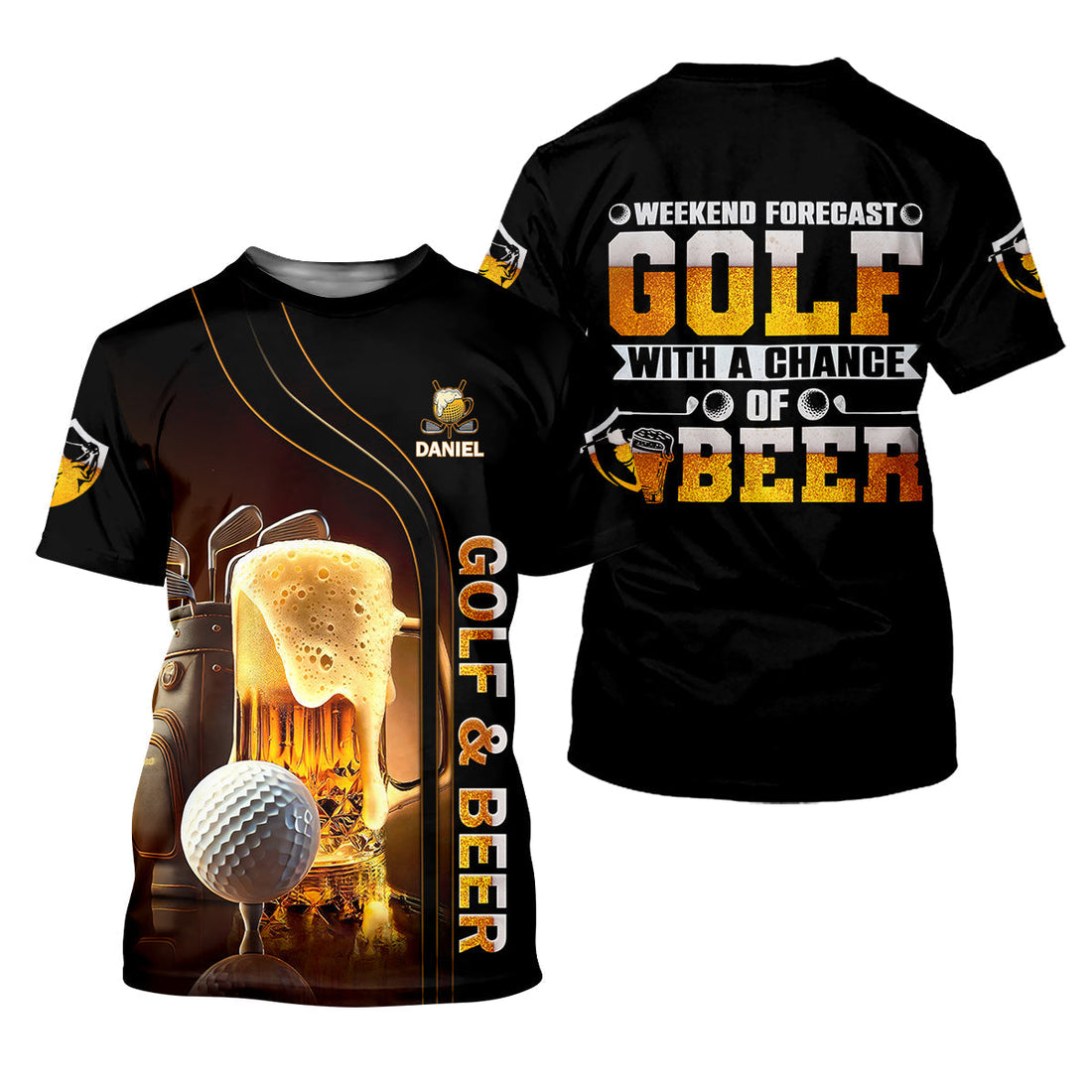 Weekend Forecast Golf With A Change Of Beer Custom Golf Polo Shirtens Golf Gift, Golf Lover Gift